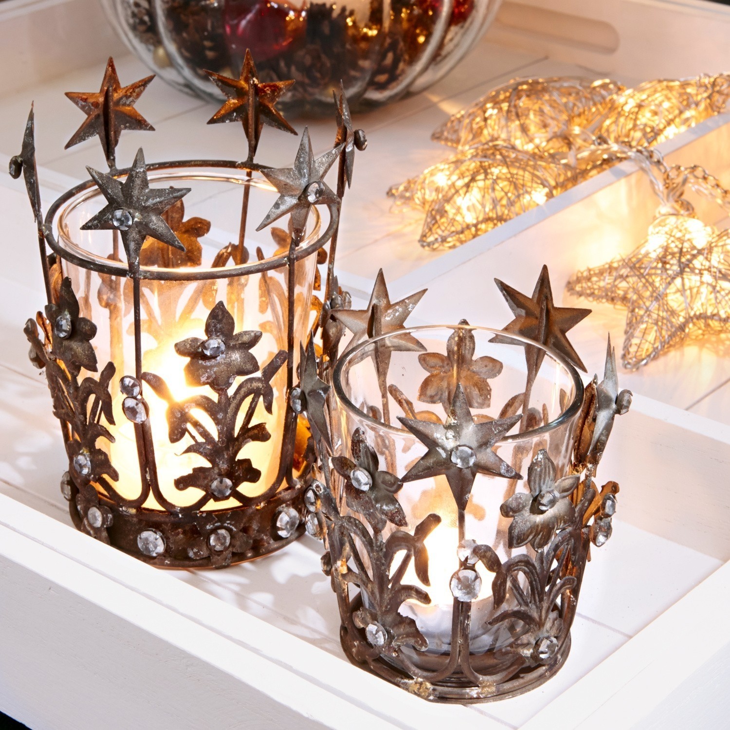 Windlicht, set van 2 Starlight