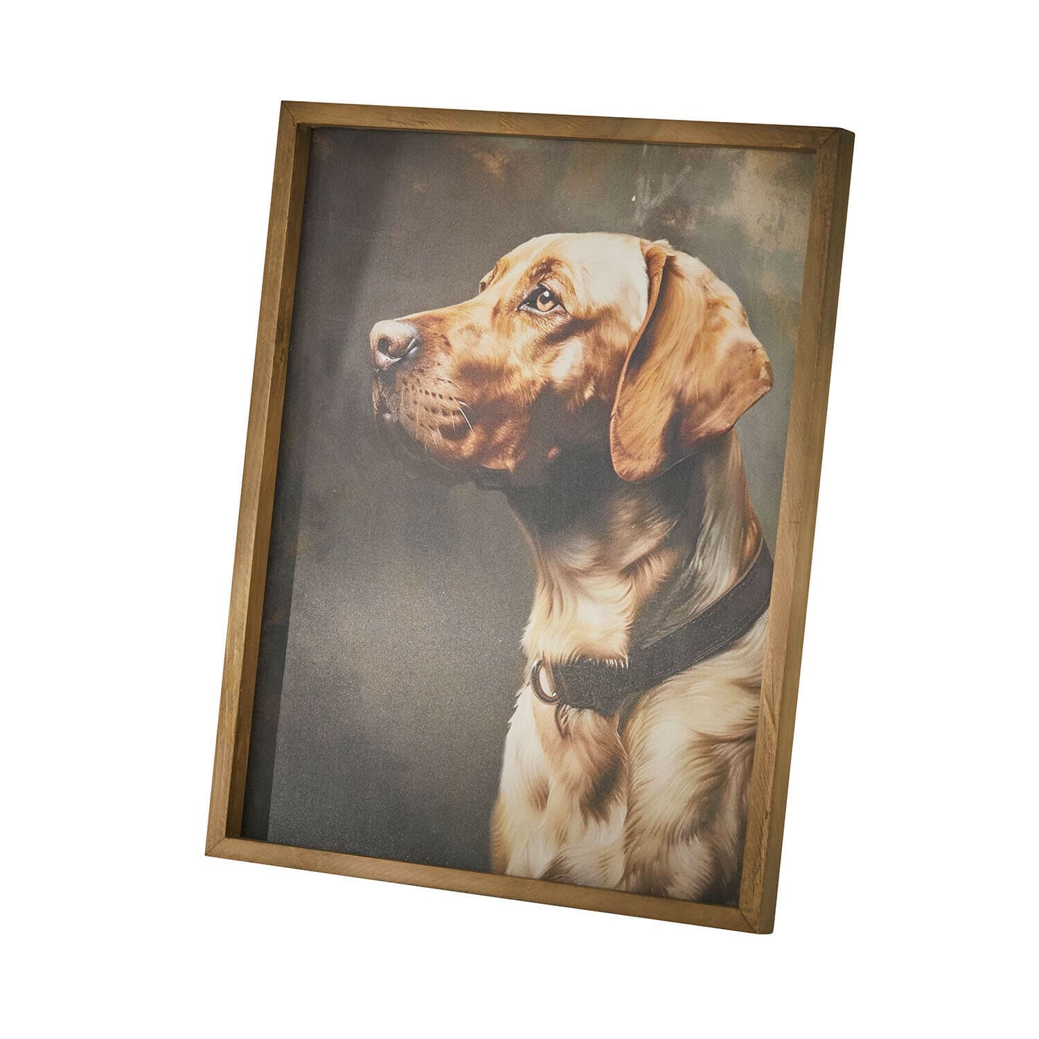 Schilderij Purrana Schilderij van hond in natuurlijke houten lijst, stijlvolle wanddecoratie voor thuis