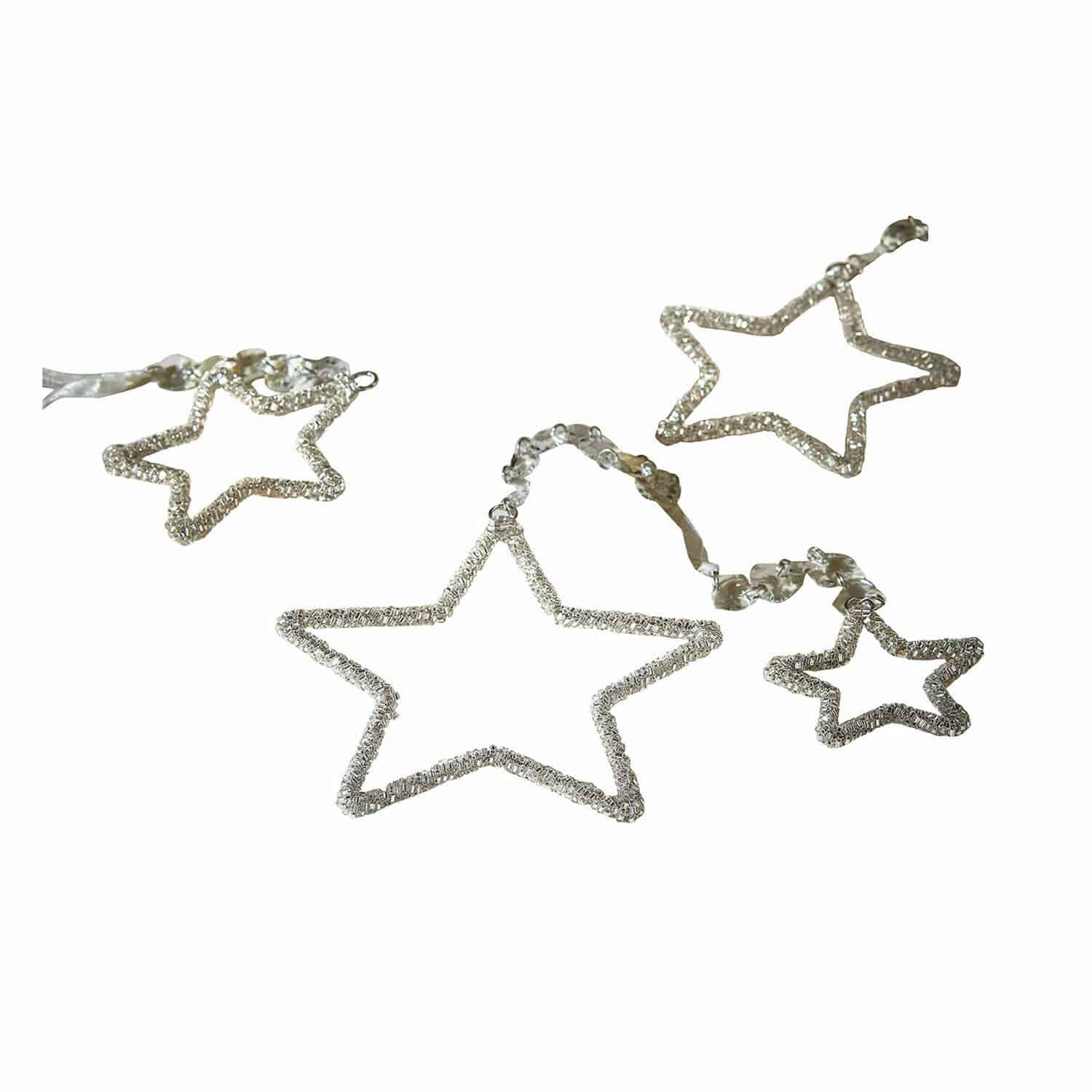 Hanger set van 4 Manilo Decoratieve sterren van transparante kristallen voor feestelijke sfeer en woondecoratie