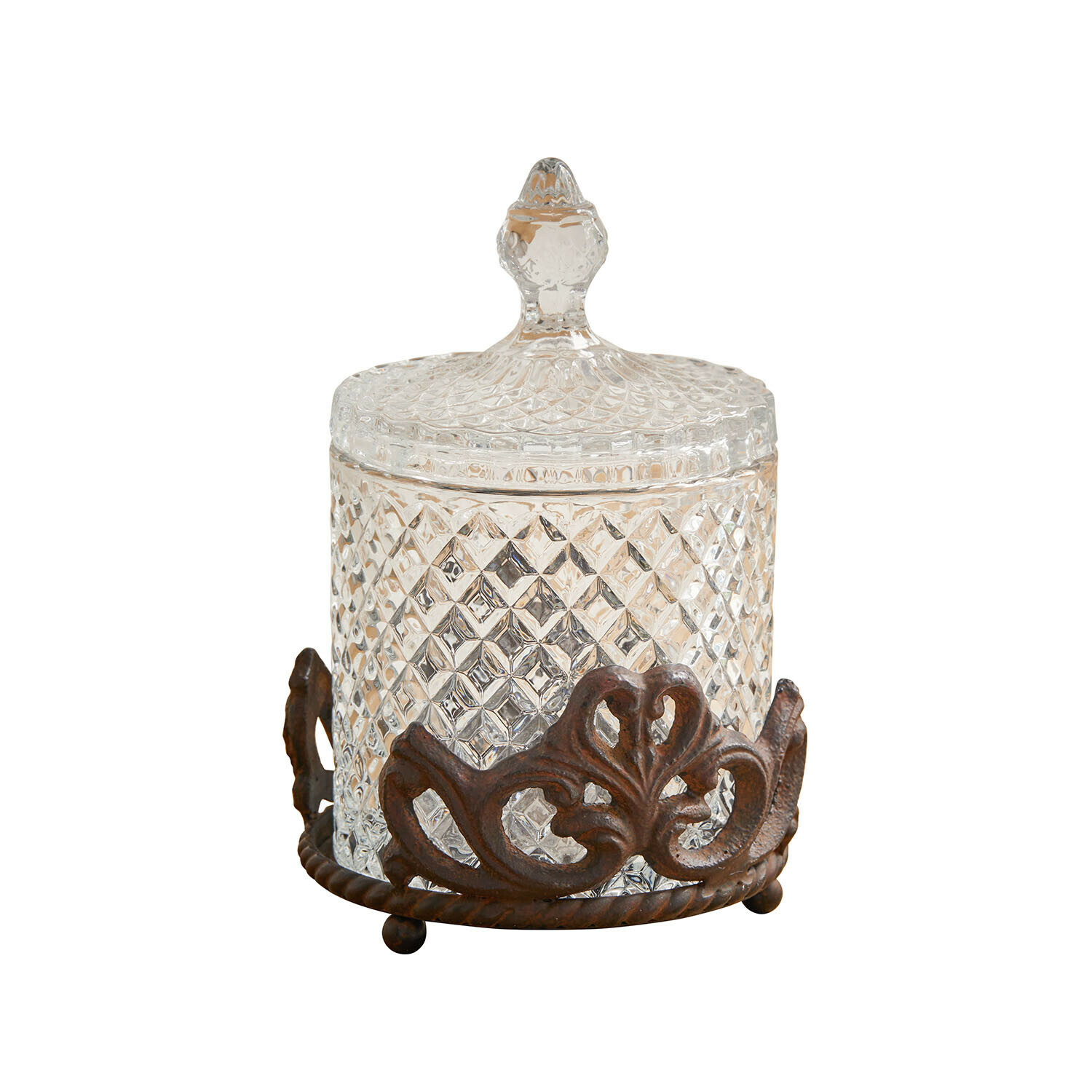 Glazen potje met houder Kerynna