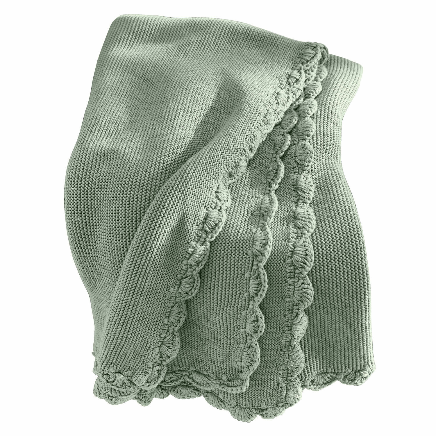 Plaid Nymariel Zachte groene katoenen deken met decoratieve rand, perfect voor decoratie en ontspanning