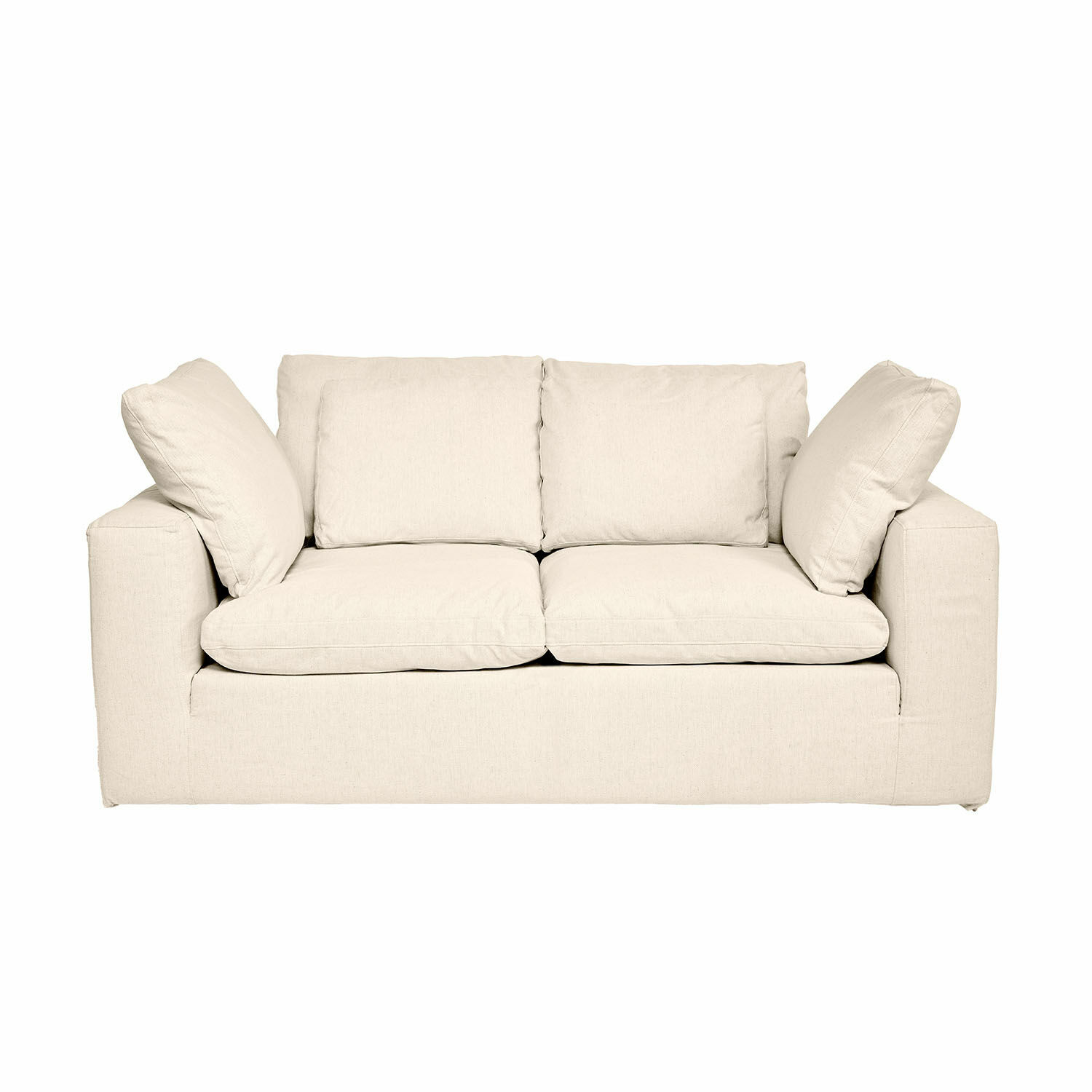 Sofa Xavreille Beige stoffen bank met zachte kussens, modern en comfortabel meubel voor woonkamer