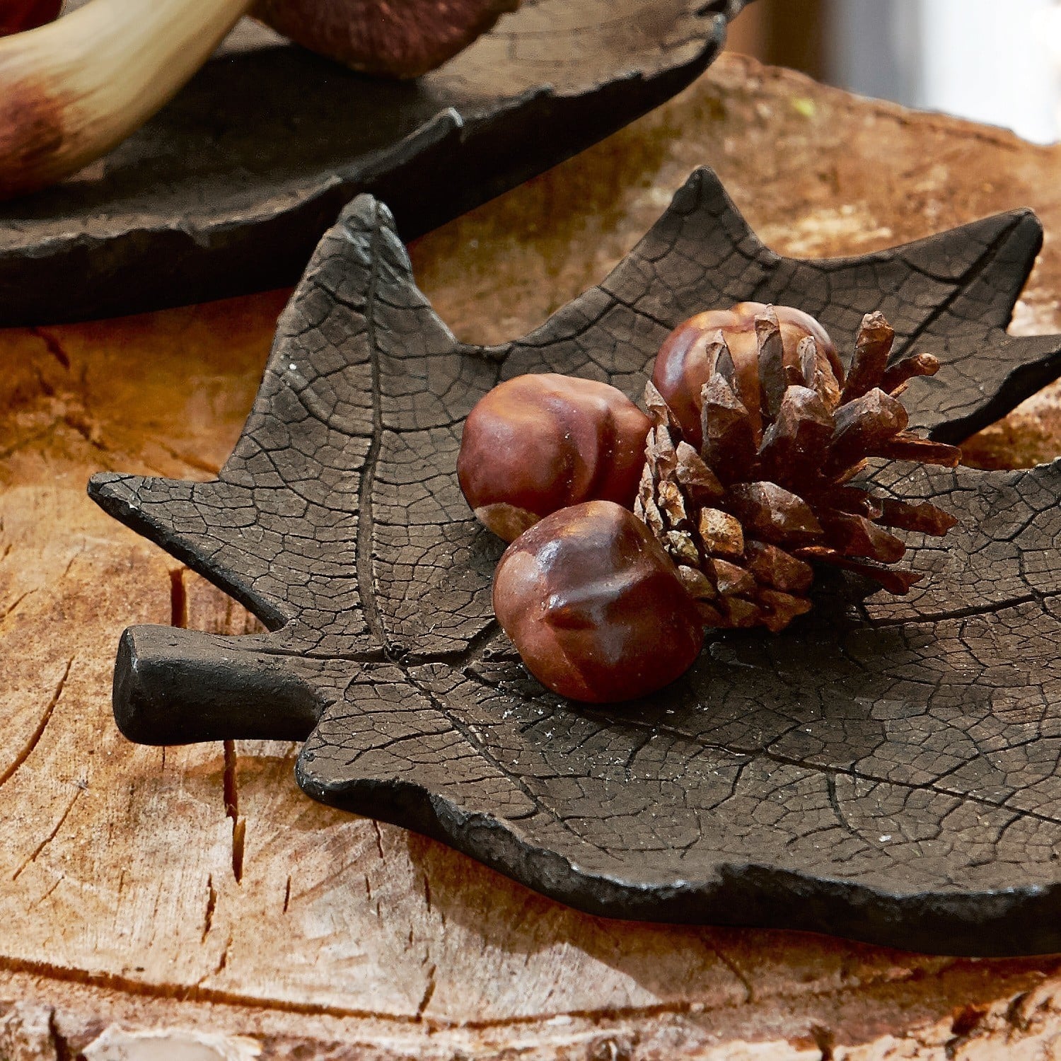 Decoratie blad set van 2 Greenery