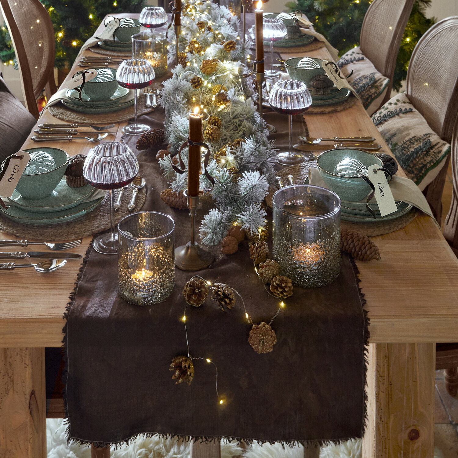 Windlicht set van 2 Plélo