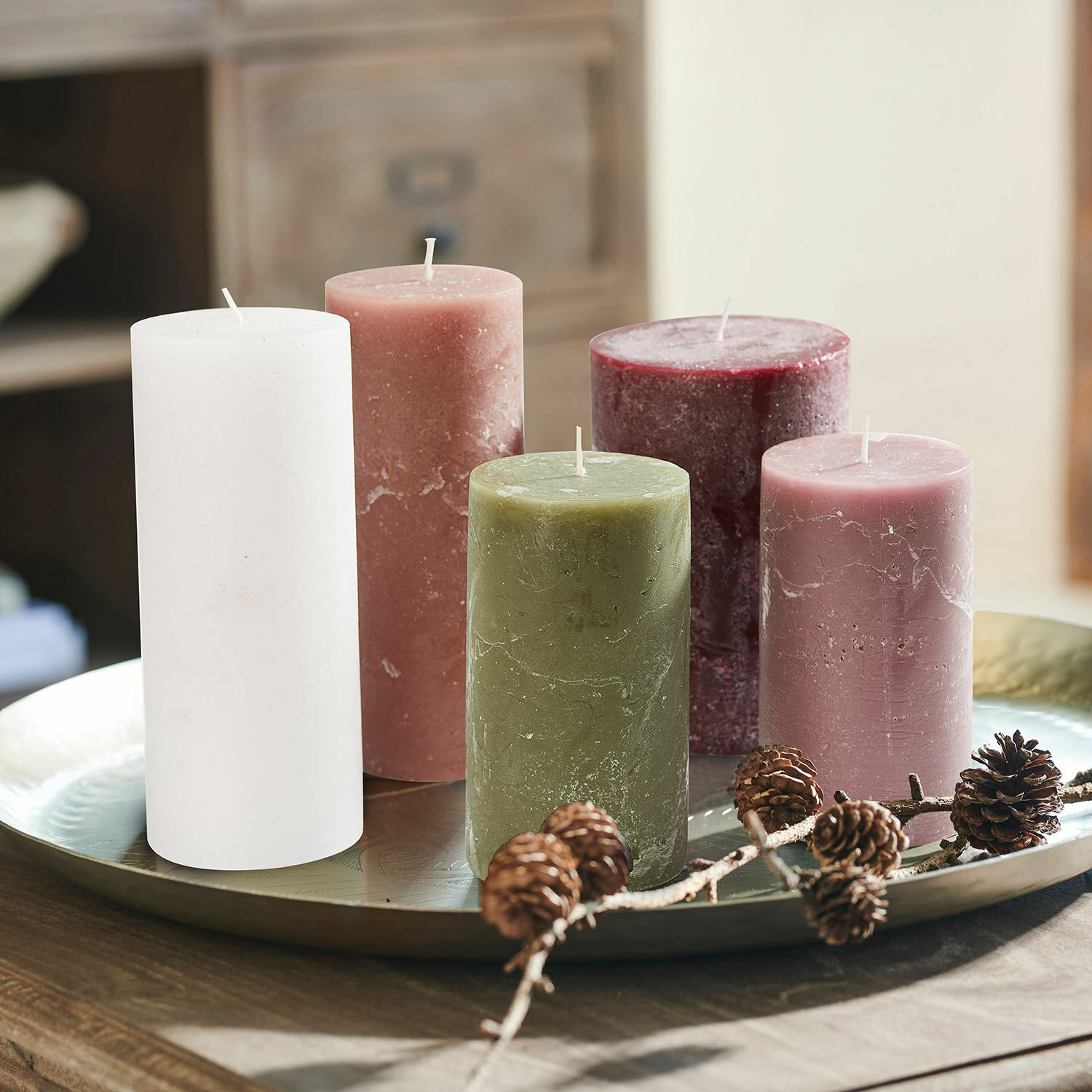 Kaars set van 5 Panagra