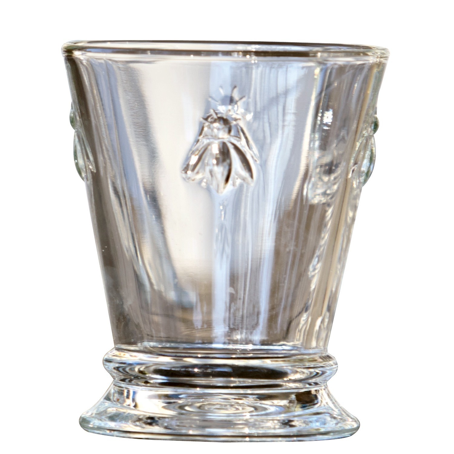 Waterglas set van 6 Abeille Transparant glazen beker met reliëf van bij, decoratief en praktisch voor thuis
