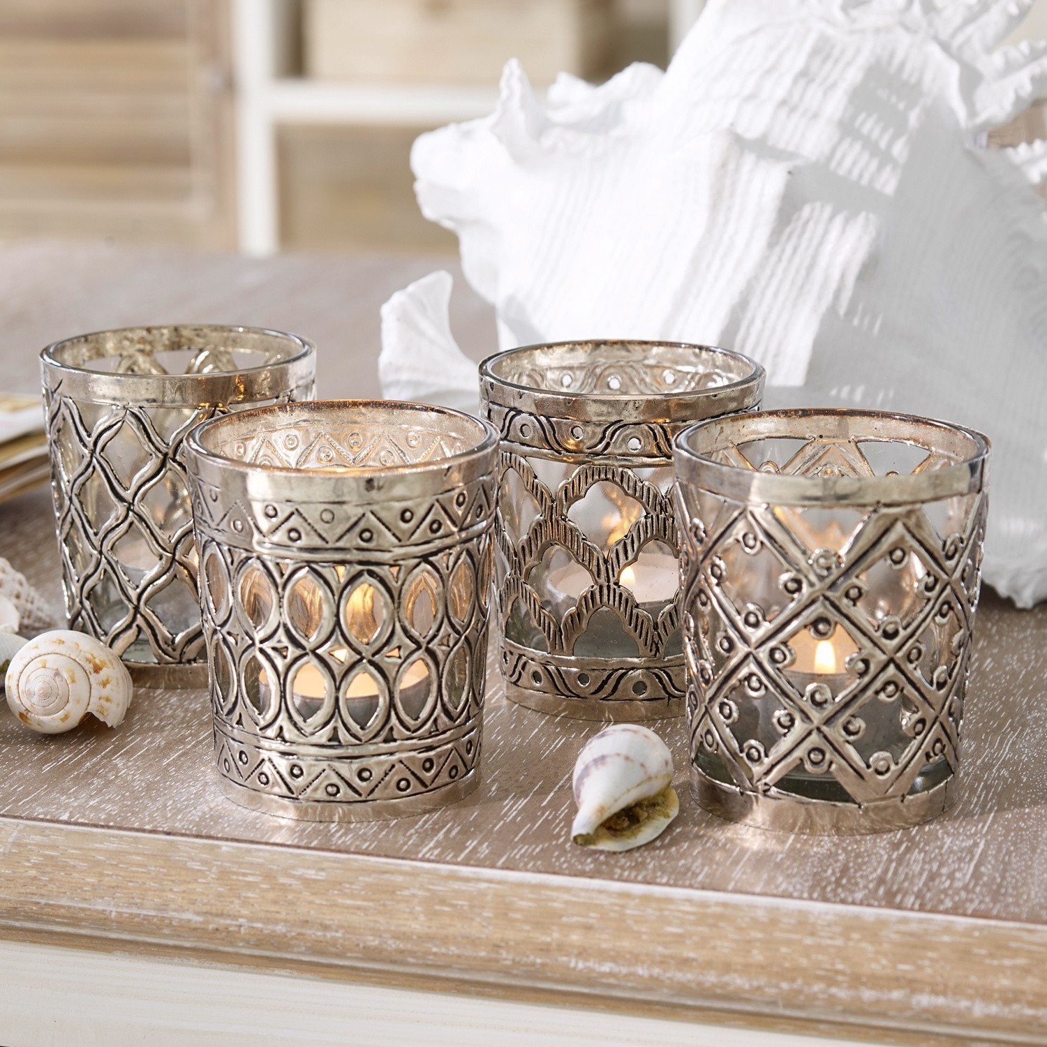 Windlicht set van 4 Ardah