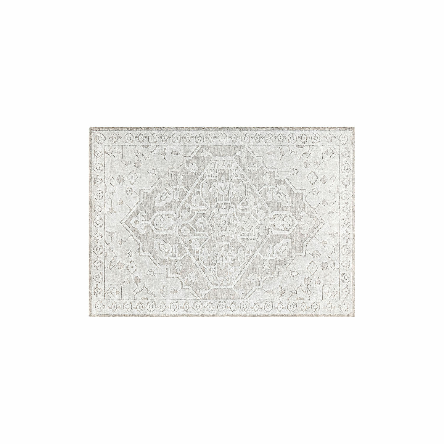 Vloerkleed Armidale Decoratief lichtgrijs vloerkleed met oosters patroon, zacht materiaal voor woonkamer