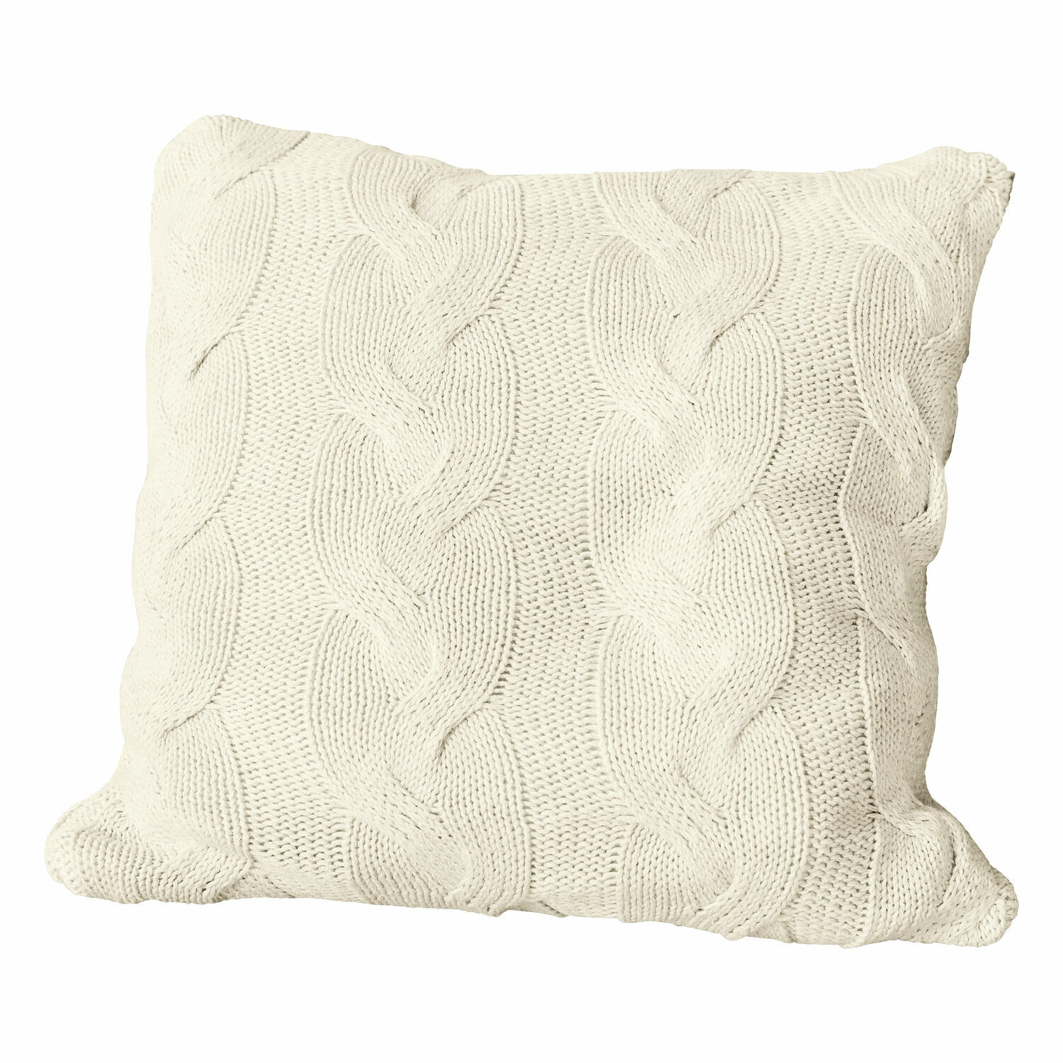 Kussenhoes Arnhem Beige katoenen sierkussen met kabelpatroon, zacht en decoratief voor woonkamer