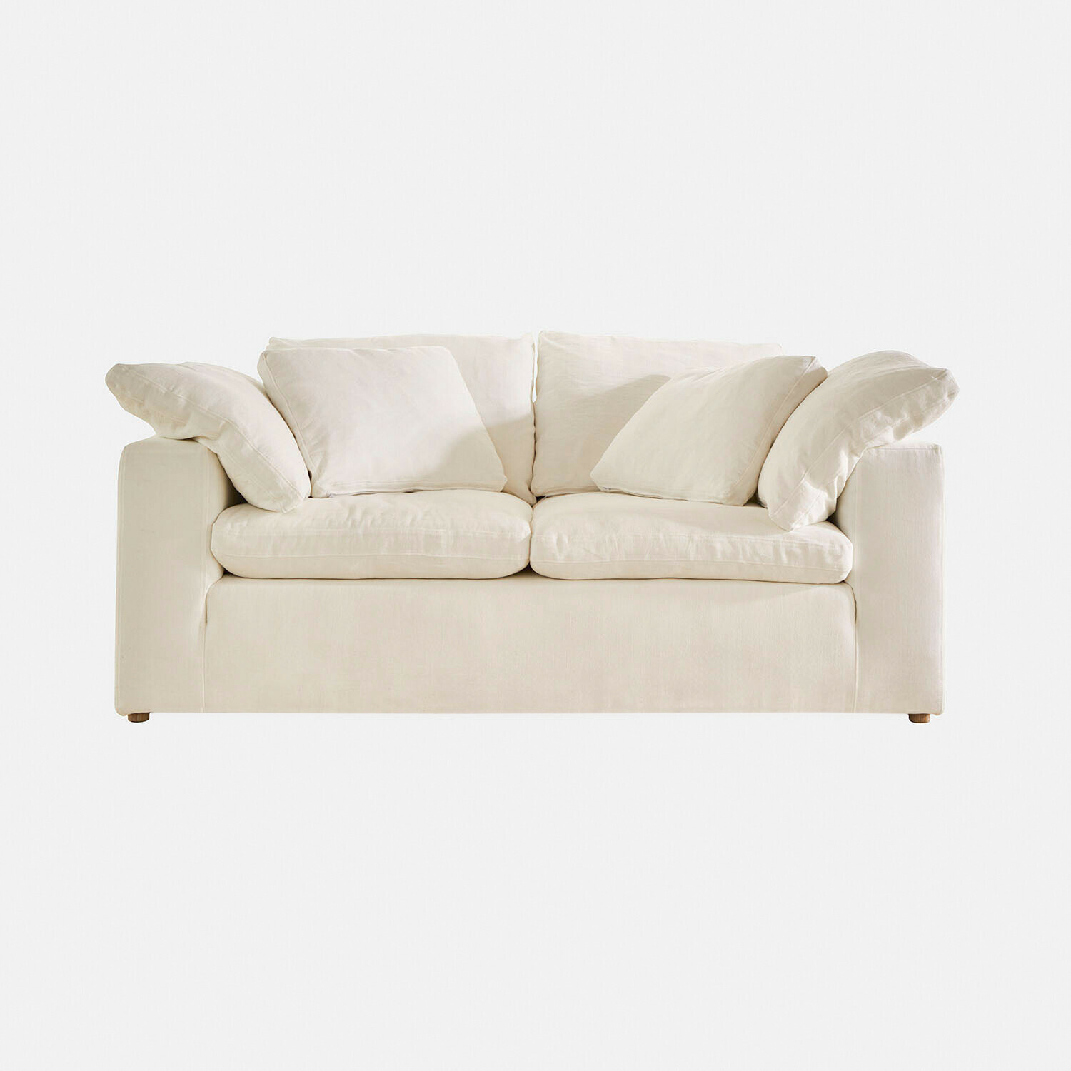 wit Witte Everholt bank van zachte stof met kussens, modern meubel voor woonkamer