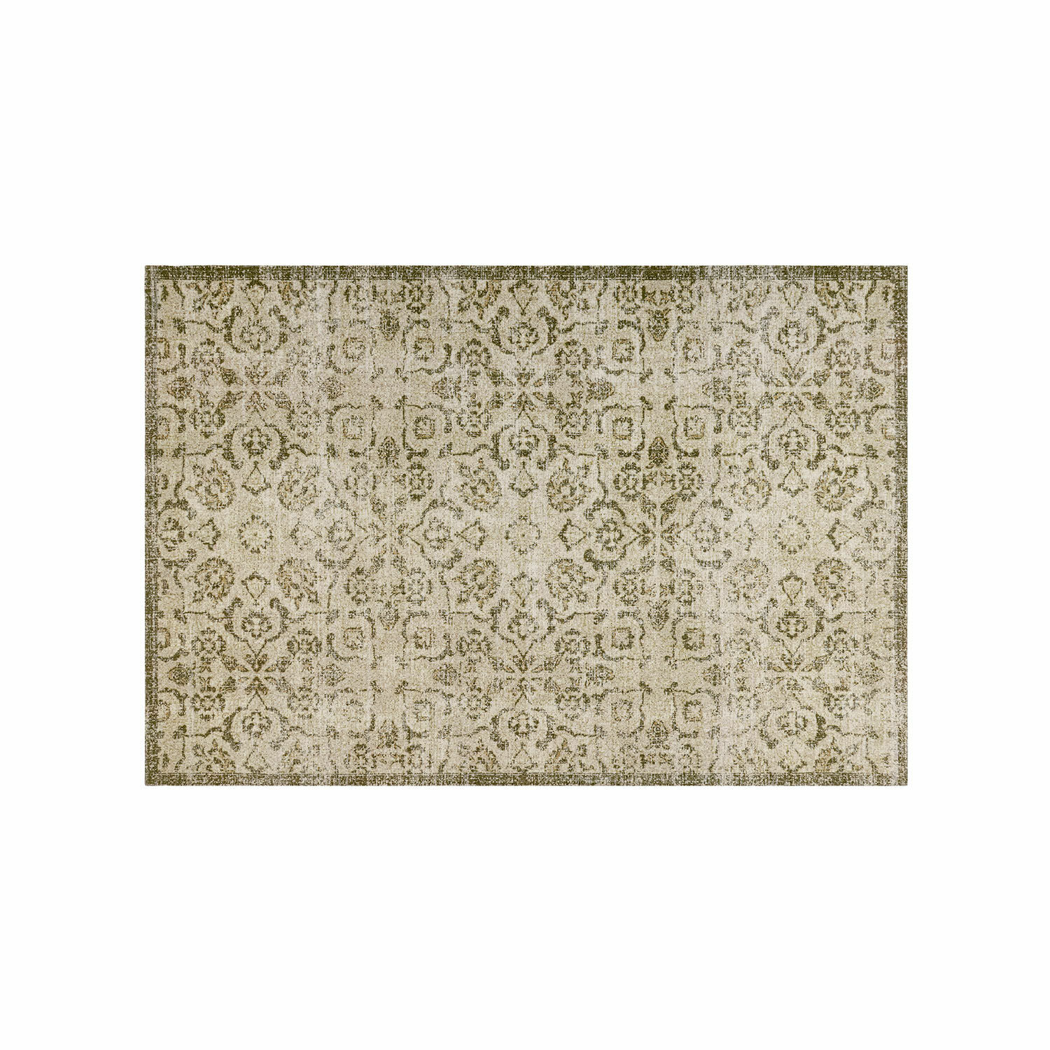 Vloerkleed Calperino Vintage vloerkleed met beige-groen patroon, stijlvolle woonkamerdécoratie