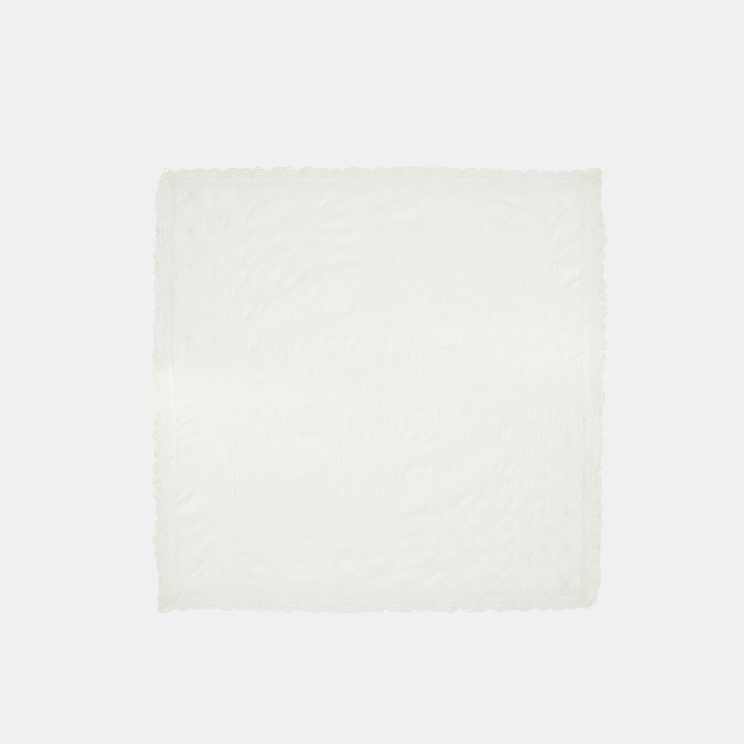 Tafelkleed Valek Witte katoenen tafellaken met fijne kanten rand, elegante tafeldecoratie