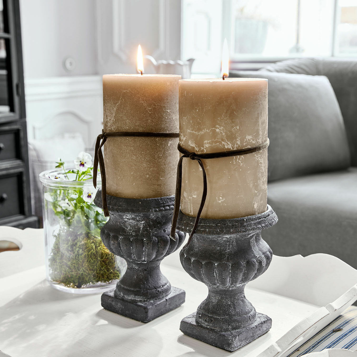 Kaars set van 2 Oviedo