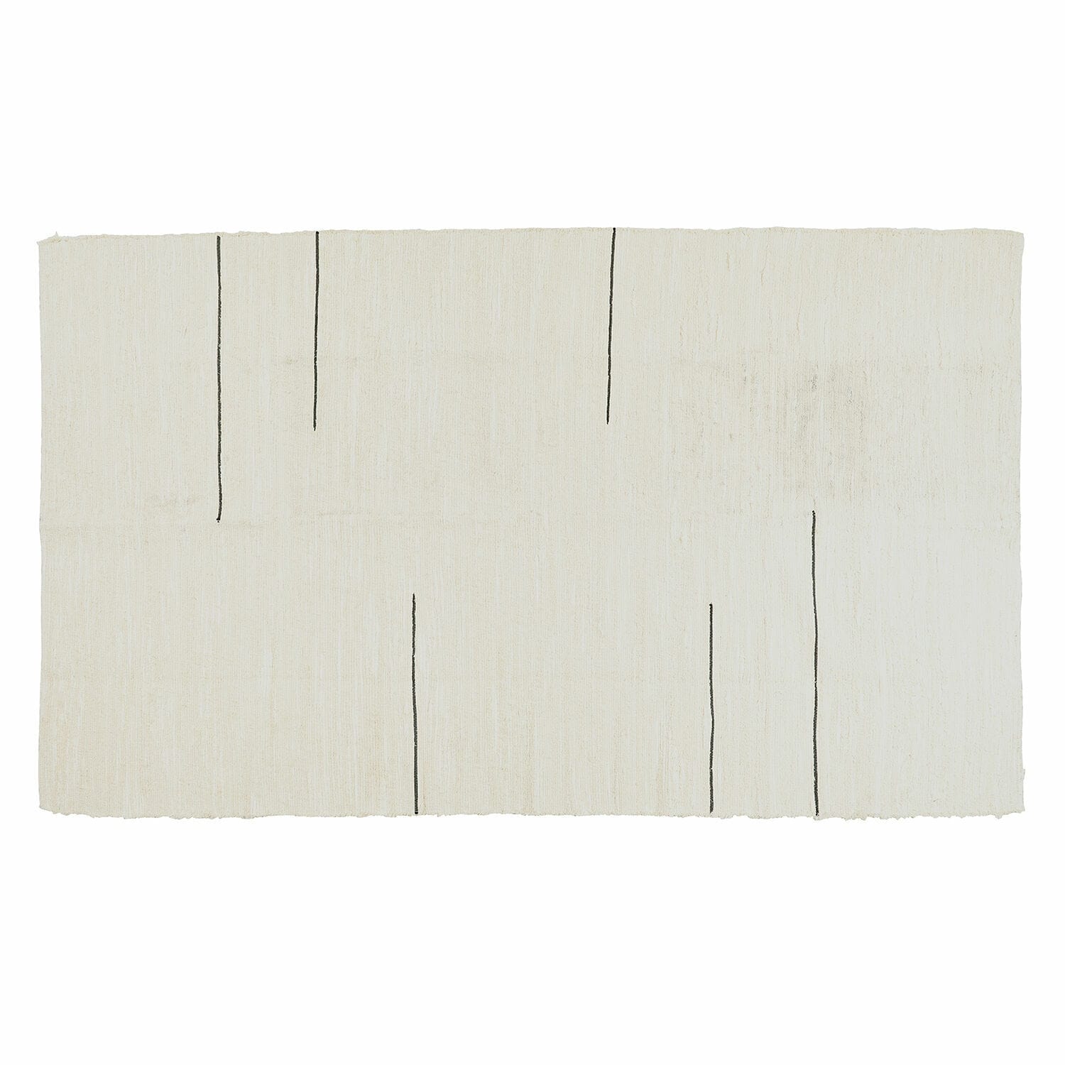 Vloerkleed Avatele Beige vloerkleed met dunne zwarte lijnen, gemaakt van natuurlijk materiaal, minimalistisch design