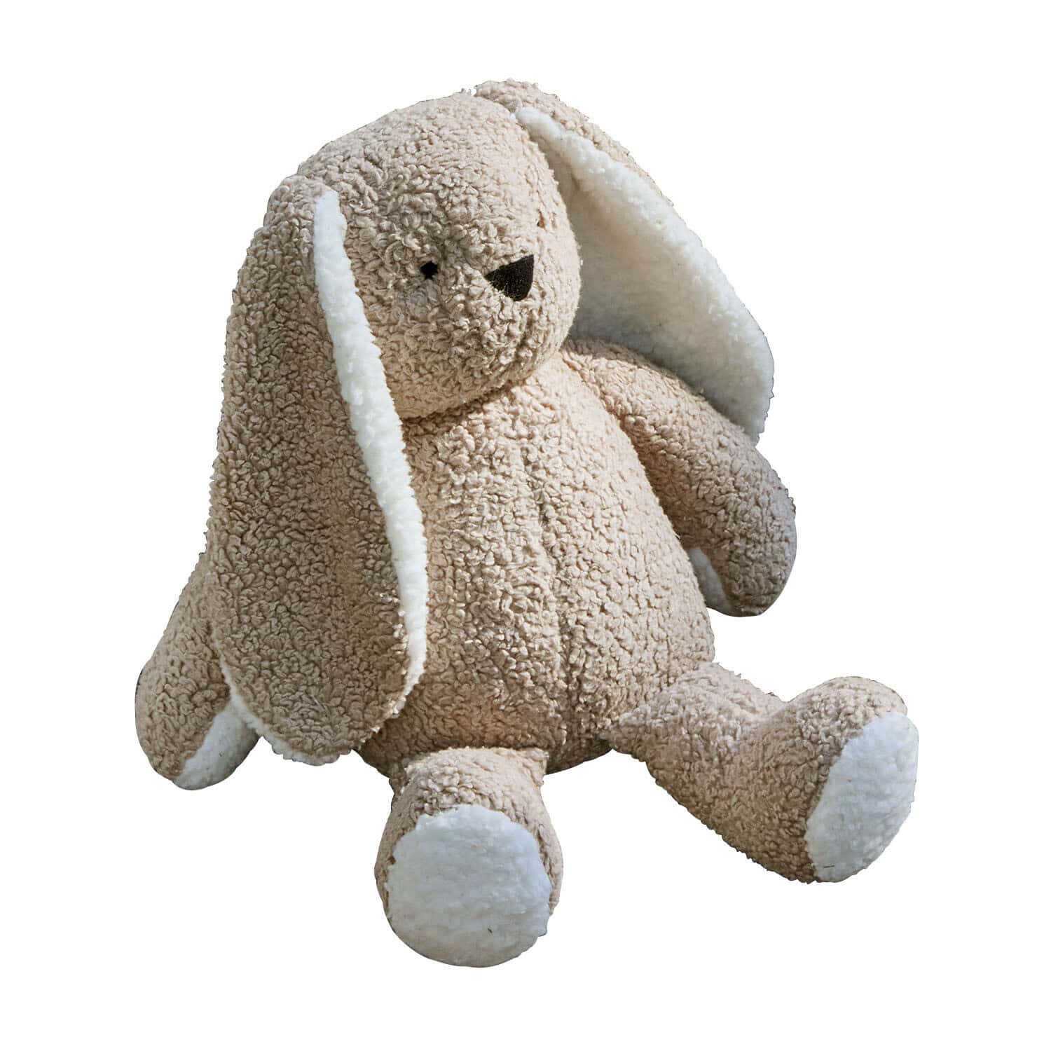 Knuffeltje Fluffernap Pluchen konijn in beige en wit van zacht materiaal, perfect als knuffel voor kinderen