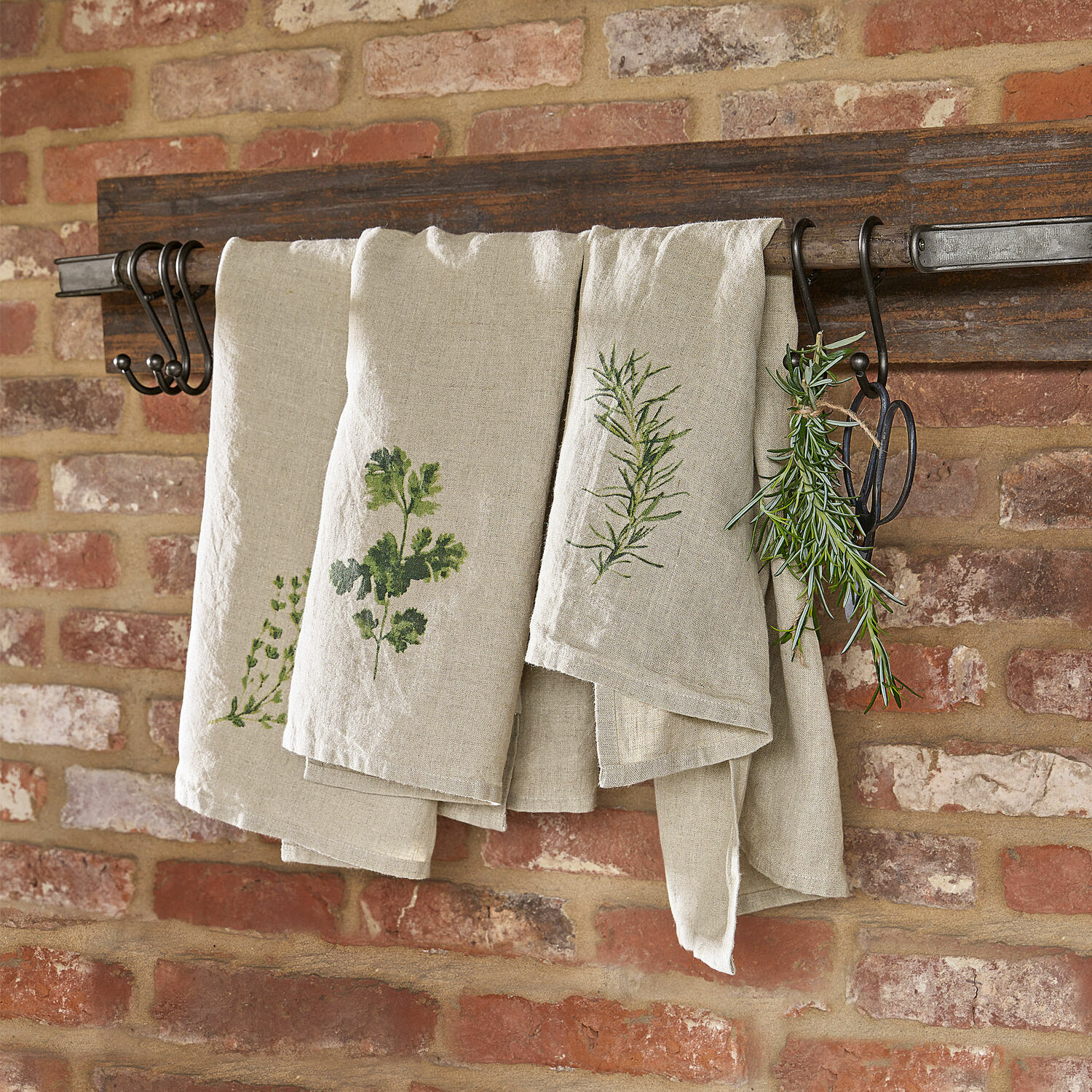 Theedoek set van 3 Herbal Gardens