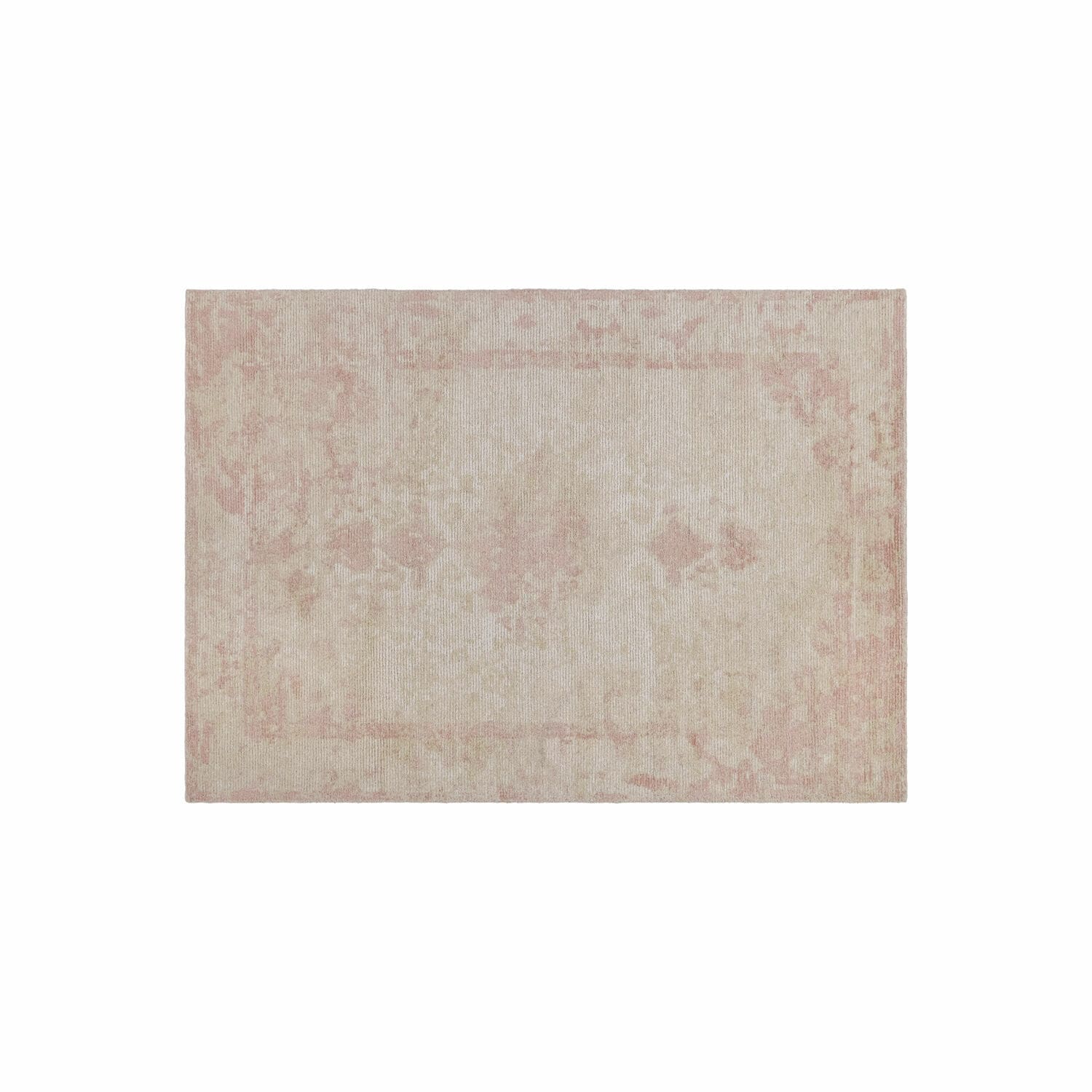 Vloerkleed Zilevax Vloerkleed in pastelroze en beige tinten met subtiel patroon, zacht decoratief materiaal
