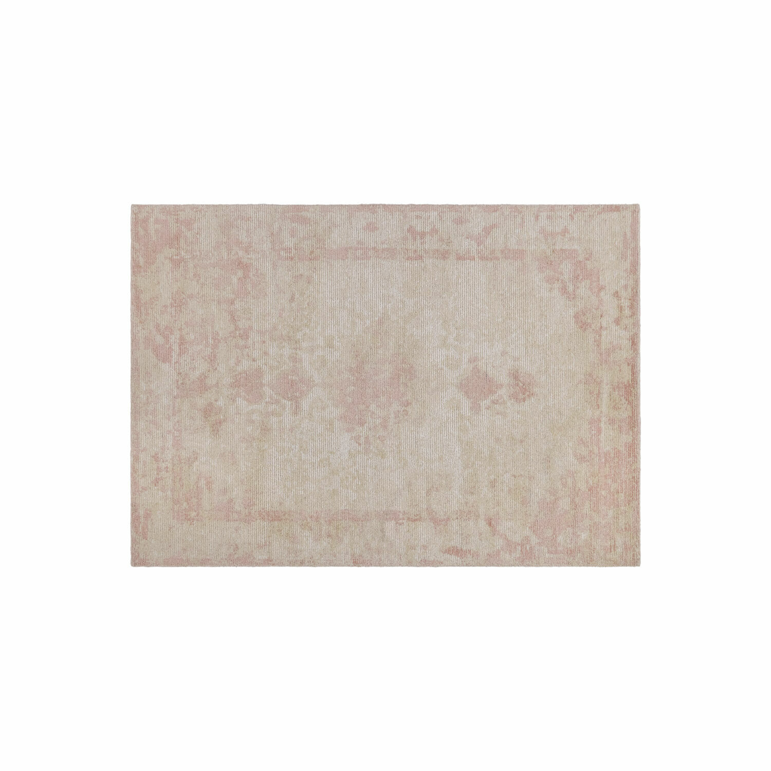 Vloerkleed Zilevax Vloerkleed in pastelroze en beige tinten met subtiel patroon, zacht decoratief materiaal