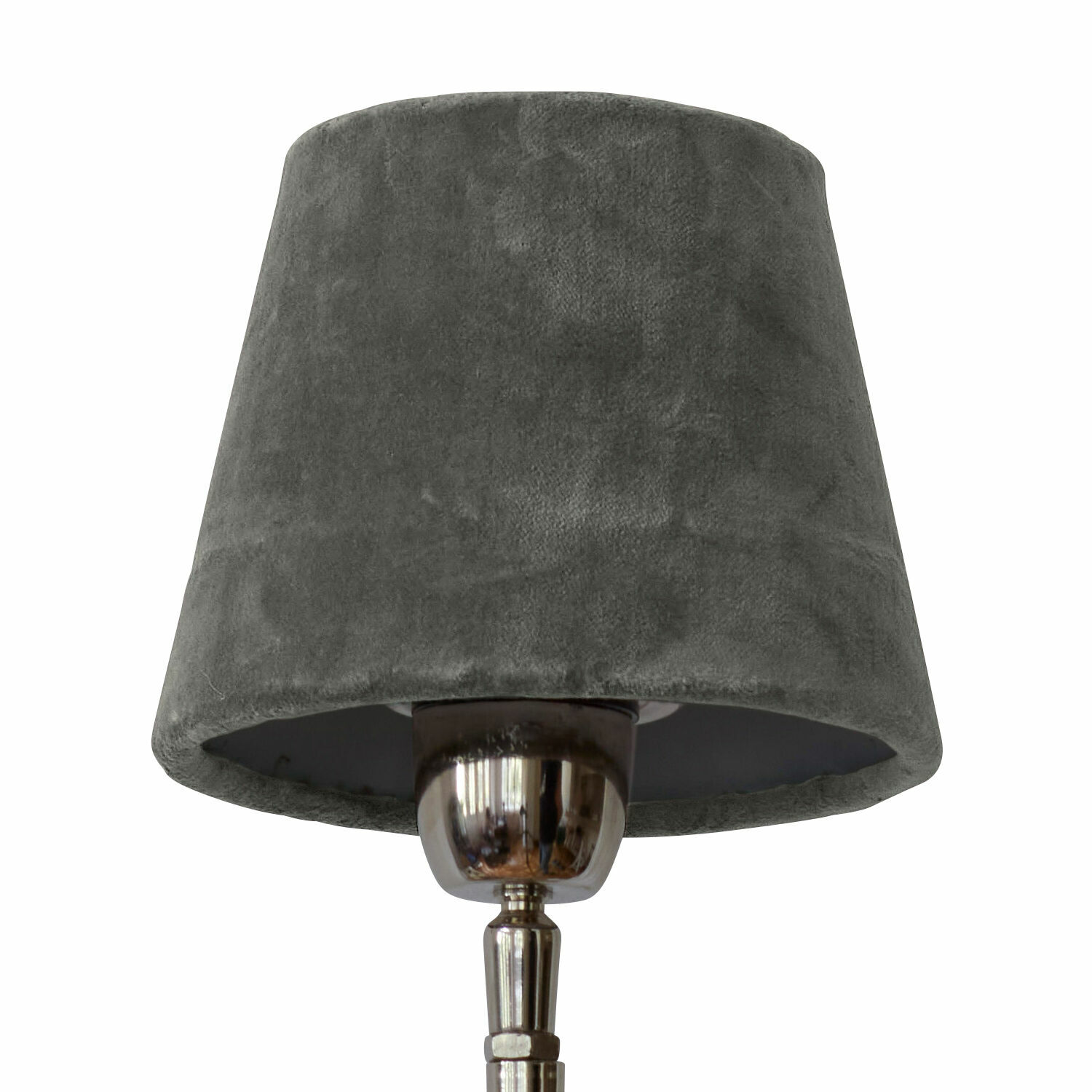 Grijze lampenkap van zacht materiaal voor tafellamp, modern interieurverlichting ontwerp