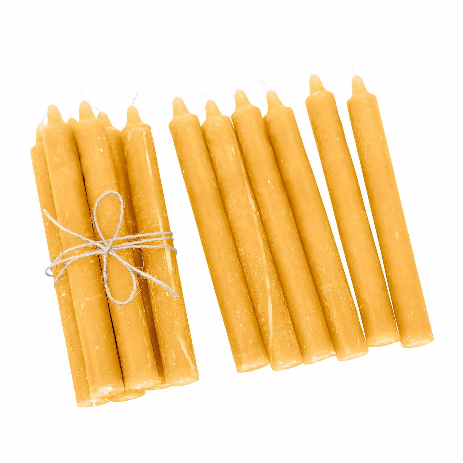 Kaars set van 12 Bauceau Set natuurlijke bijenwas kaarsen in honingkleur voor sfeervolle interieurdecoratie