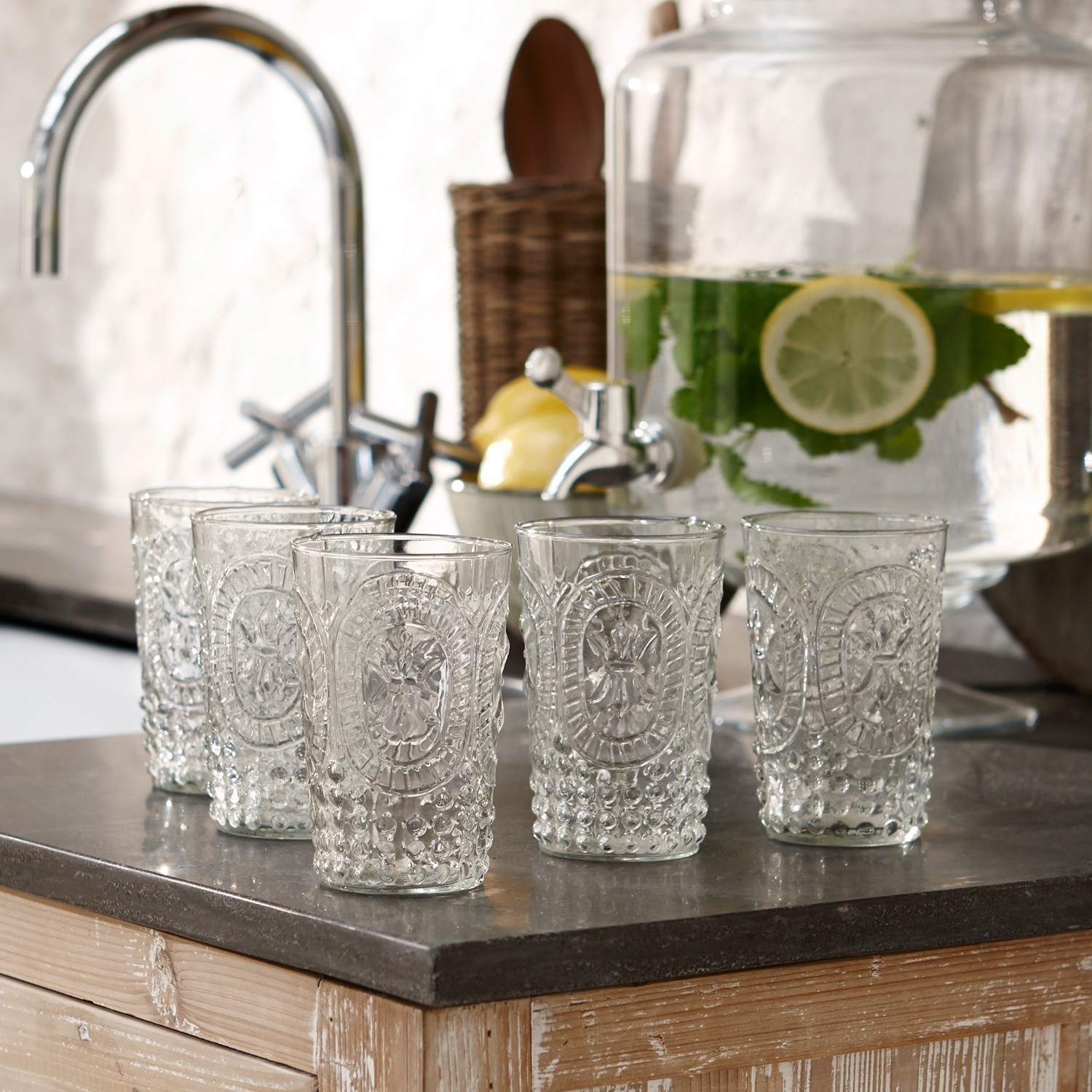 Glas set van 6 Fleury