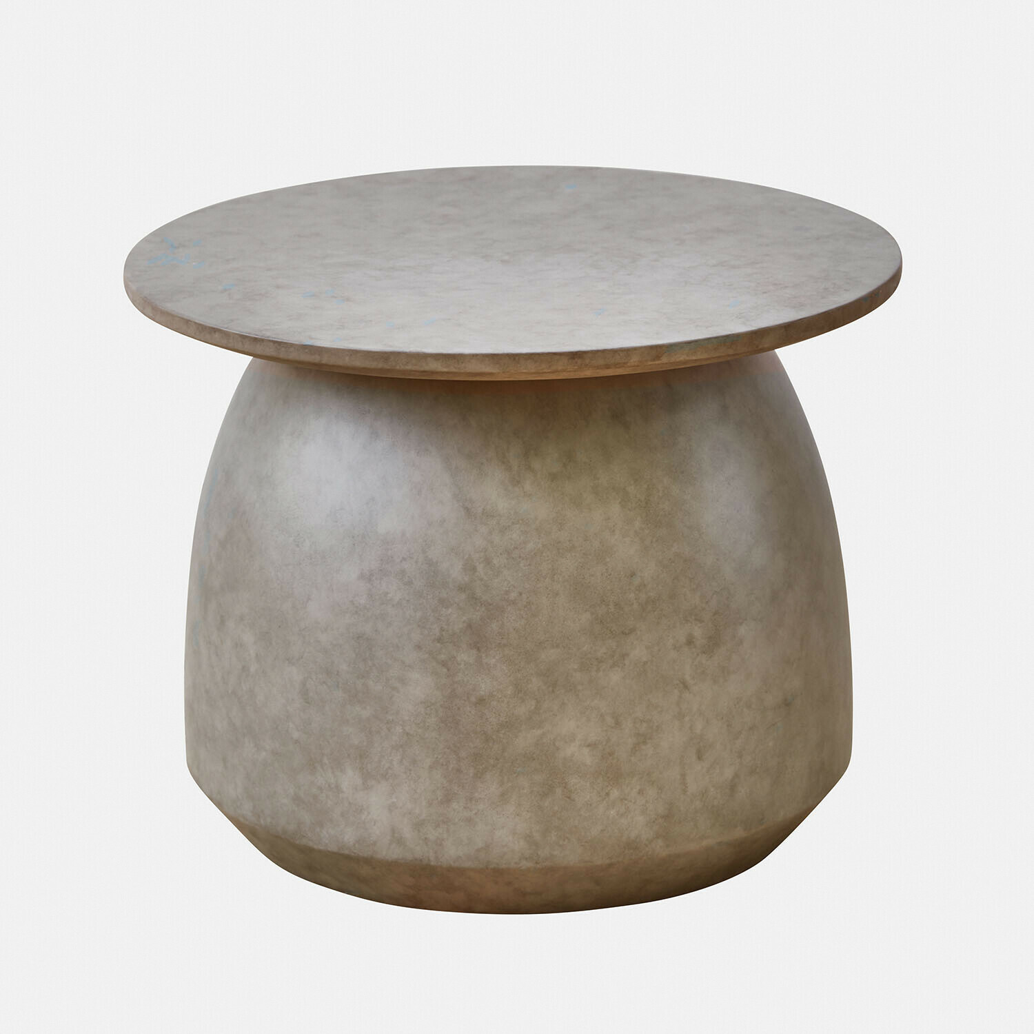 Bijzettafeltje Thyraen Ronde bijzettafel van grijs beton met modern design voor woonkamer en tuin