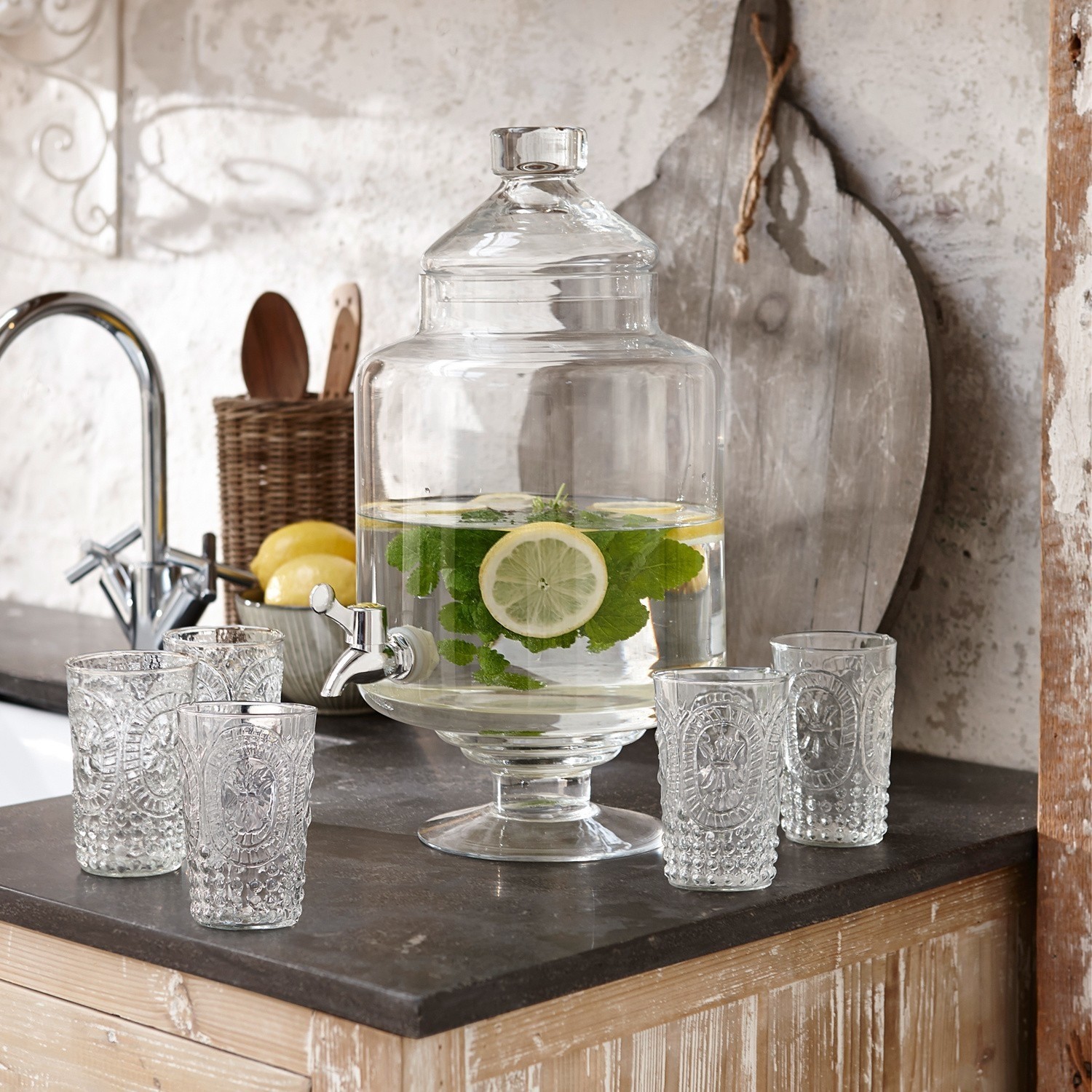 Glas set van 6 Fleury