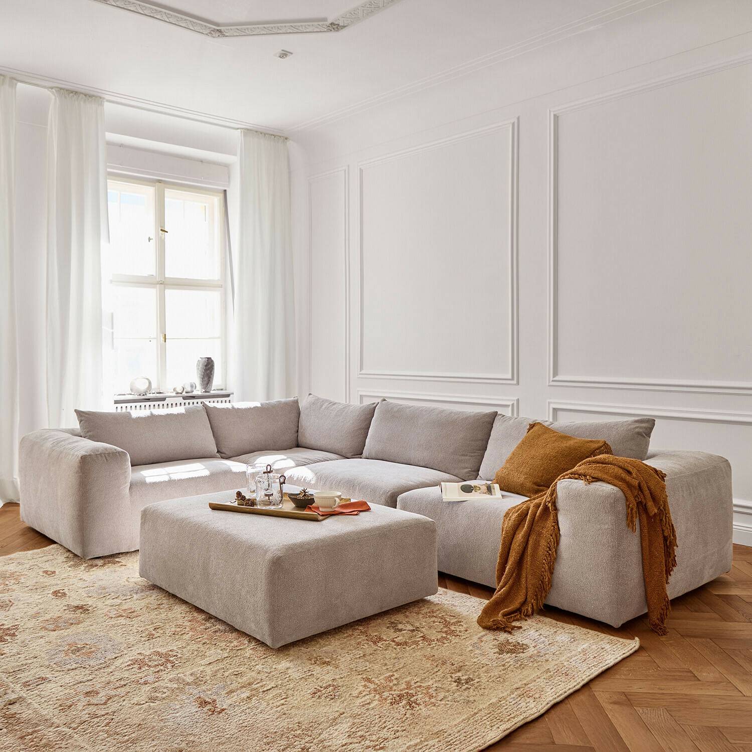 Modulaire bank met hocker Northcombe
