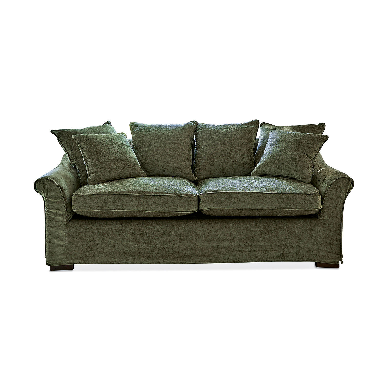 groen Groene Long Beach bank van zachte stof, comfortabele woonkamerbank, modern zitmeubel