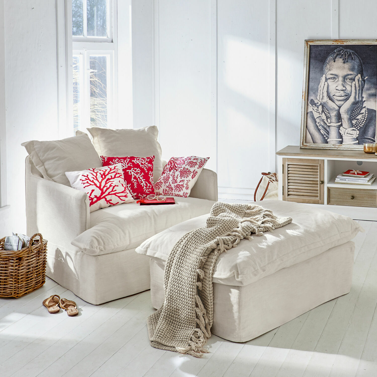 Fauteuil met hocker Avignon