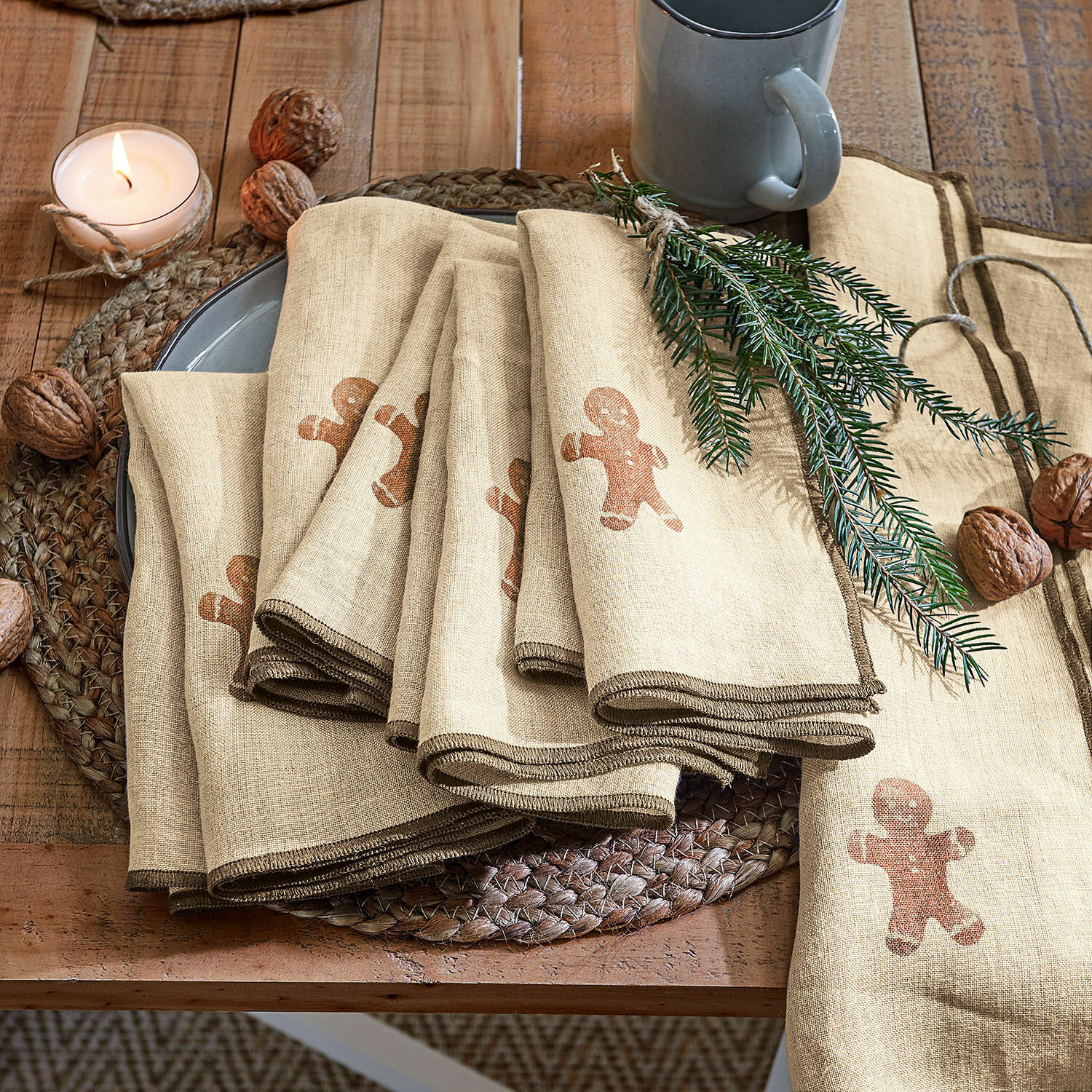 Servet set van 6 Gingerbread