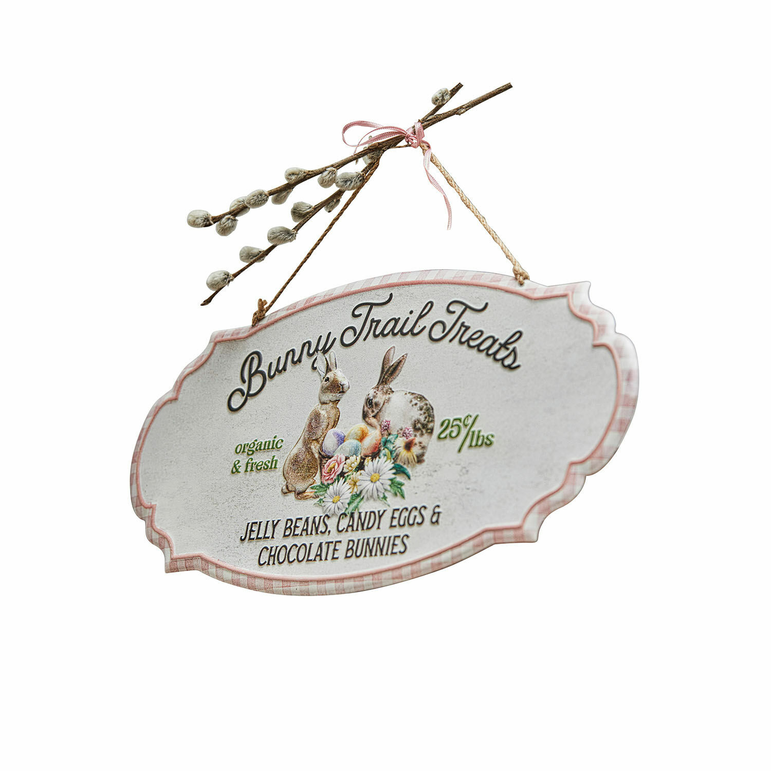 Decoboard Bunny Trail Decoratief bord Bunny Trail Treats met konijnen en paaseieren voor paasdecoratie