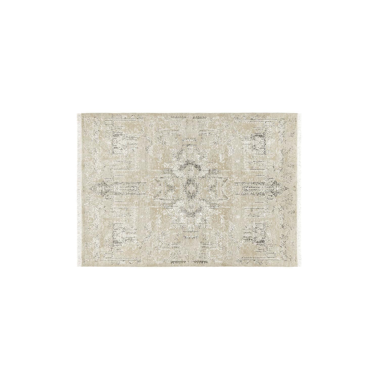 Vloerkleed Marzahan Beige vloerkleed met subtiel oosters patroon, zacht materiaal, perfect voor woonkamer en interieurdecoratie