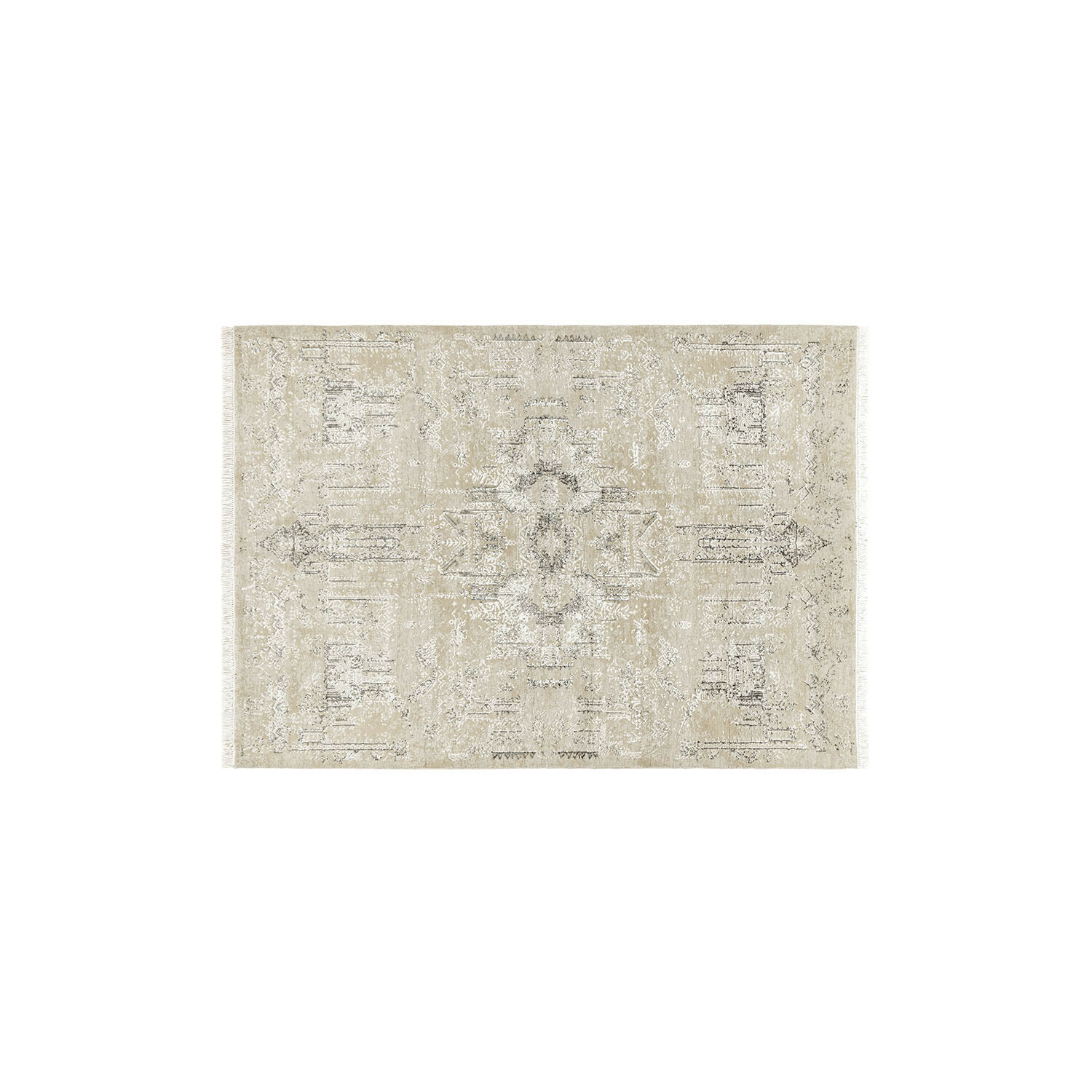 Vloerkleed Marzahan Beige vloerkleed met subtiel oosters patroon, zacht materiaal, perfect voor woonkamer en interieurdecoratie