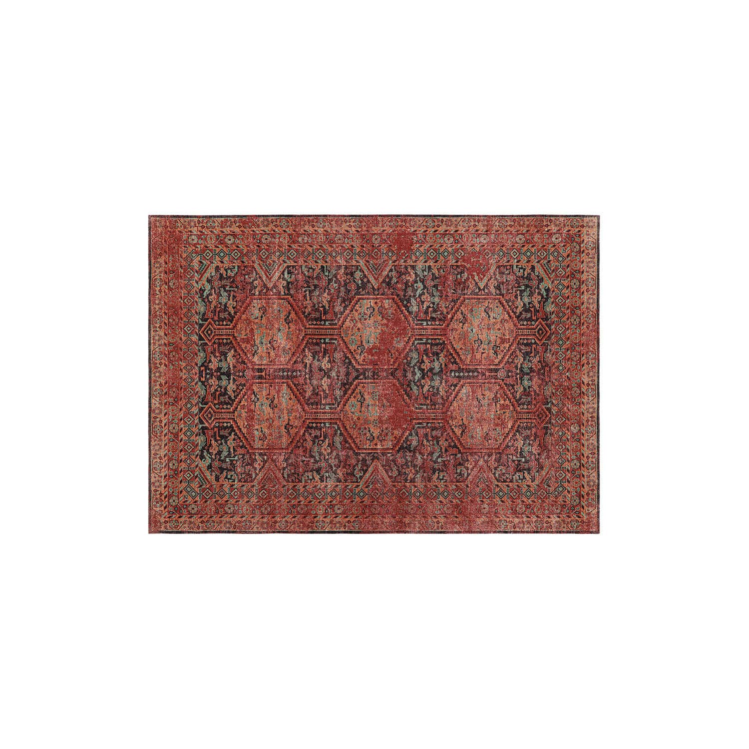 Vloerkleed Incantaro Oosterse vloerkleed in rood- en zwarttinten met decoratief patroon, stijlvolle woonaccessoire