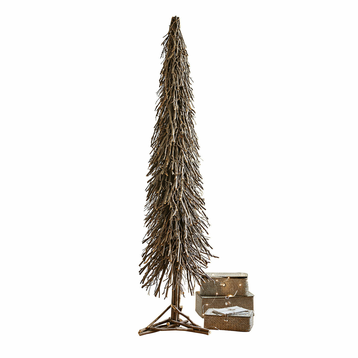 Sierboom Sullivan Hoog decoratief boompje van natuurlijke bruine takken met bijpassende geschenkdozen