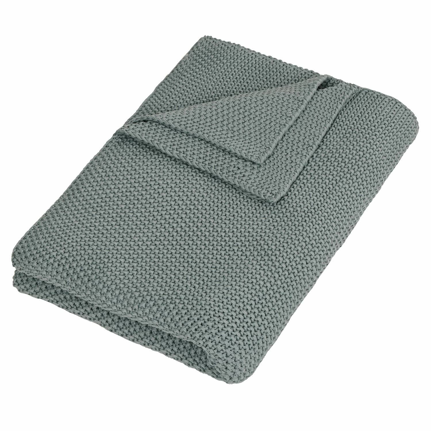 Plaid Ancy Zachte grijze deken met grof breisel, perfect voor decoratie en warmte in huis