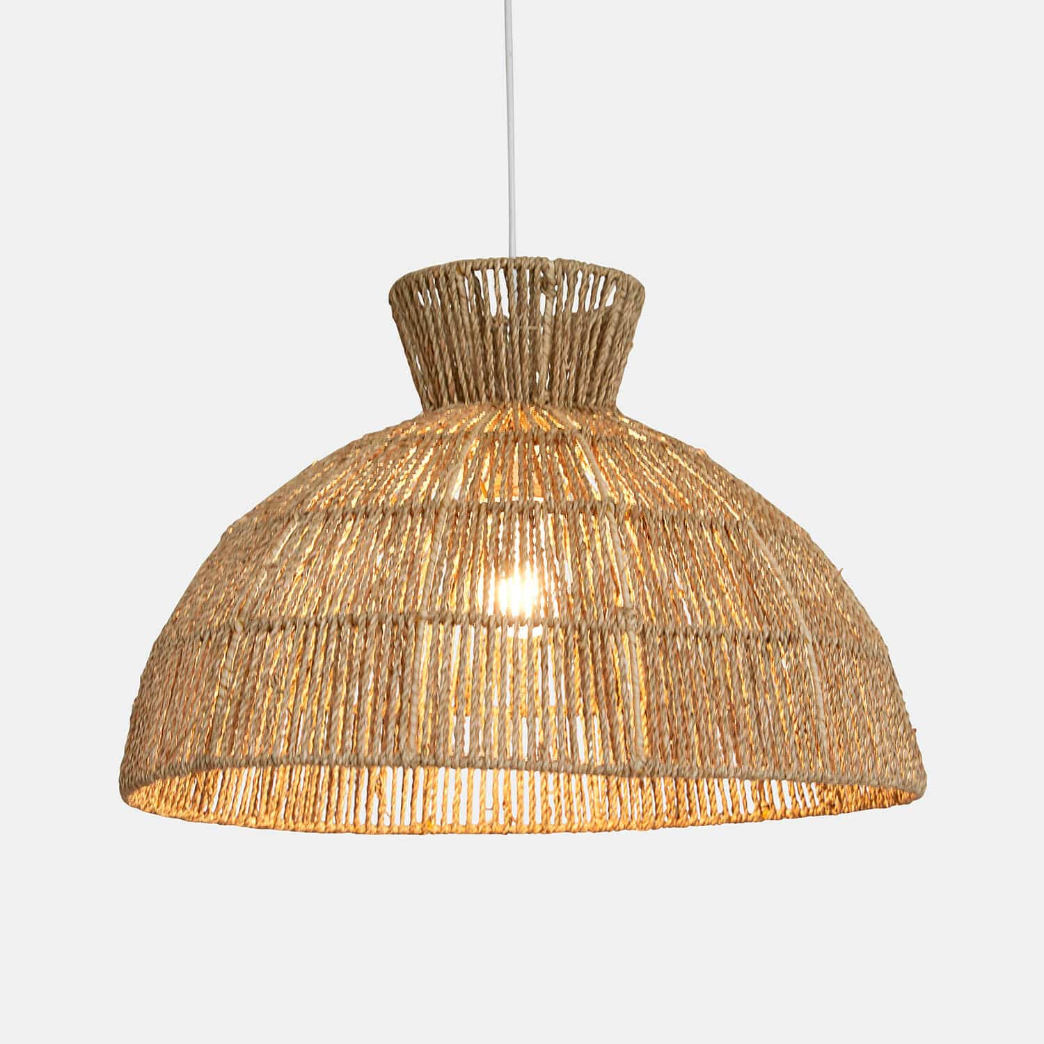 Lampenkap Marcellines Hanglamp van natuurlijke beige touw, decoratieve plafondlamp voor woonkamer