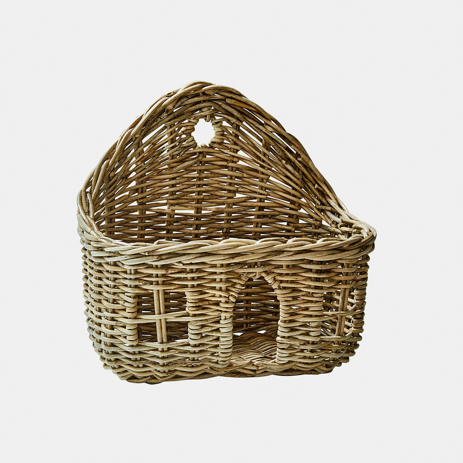 Huisvormig mandje Tinytreasure Rieten mand in huisvorm in natuurlijke kleur, geschikt voor opbergen en decoratie