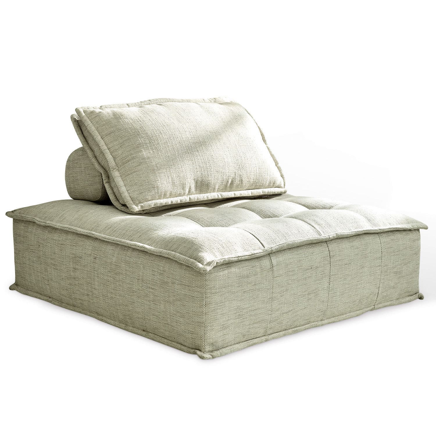 Loungebank Tesshill Beige stoffen zitkussen met zacht, doorgestikt ontwerp voor comfortabel zitten in de woonkamer