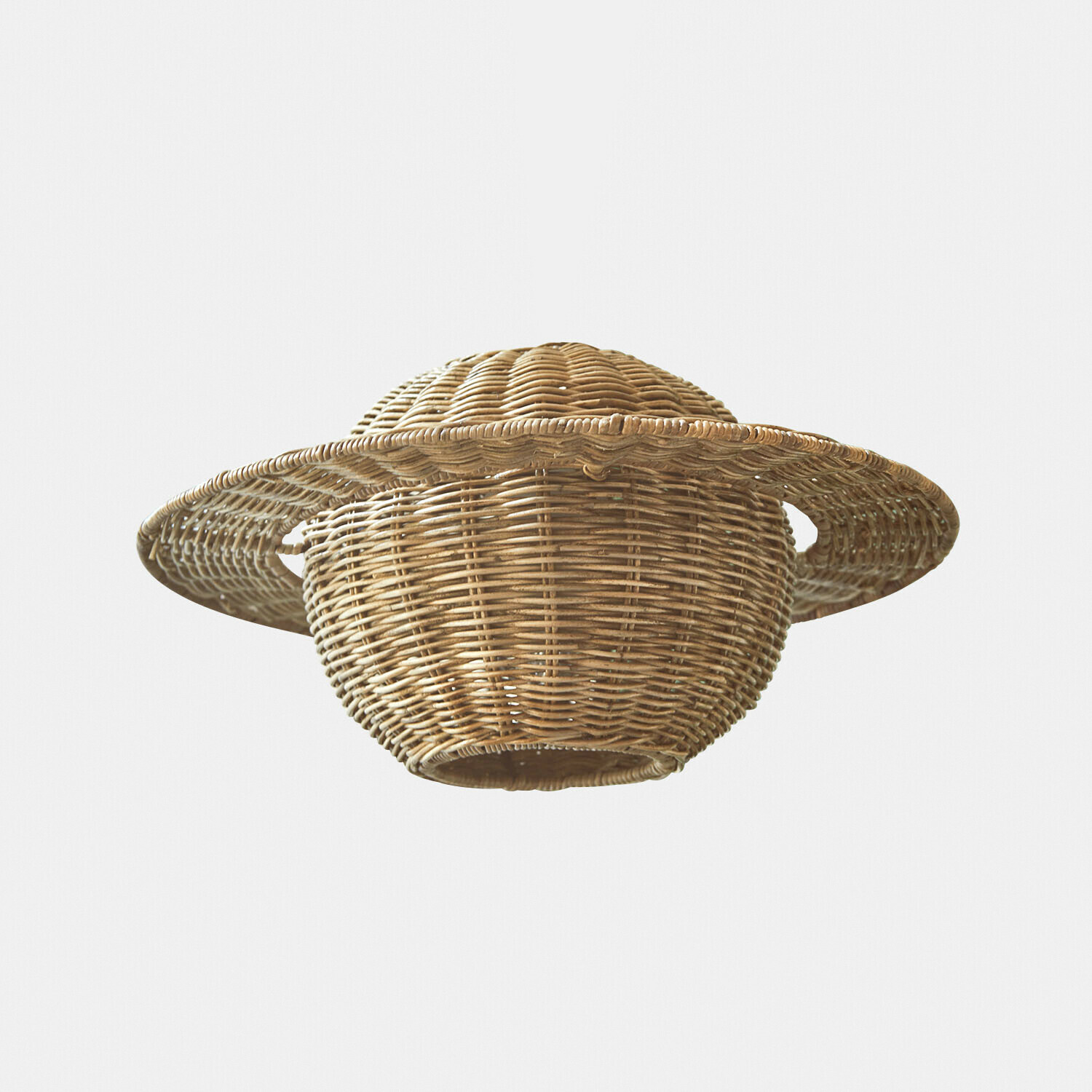 Hanglamp van gevlochten riet in natuurlijke kleur, decoratieve binnenverlichting