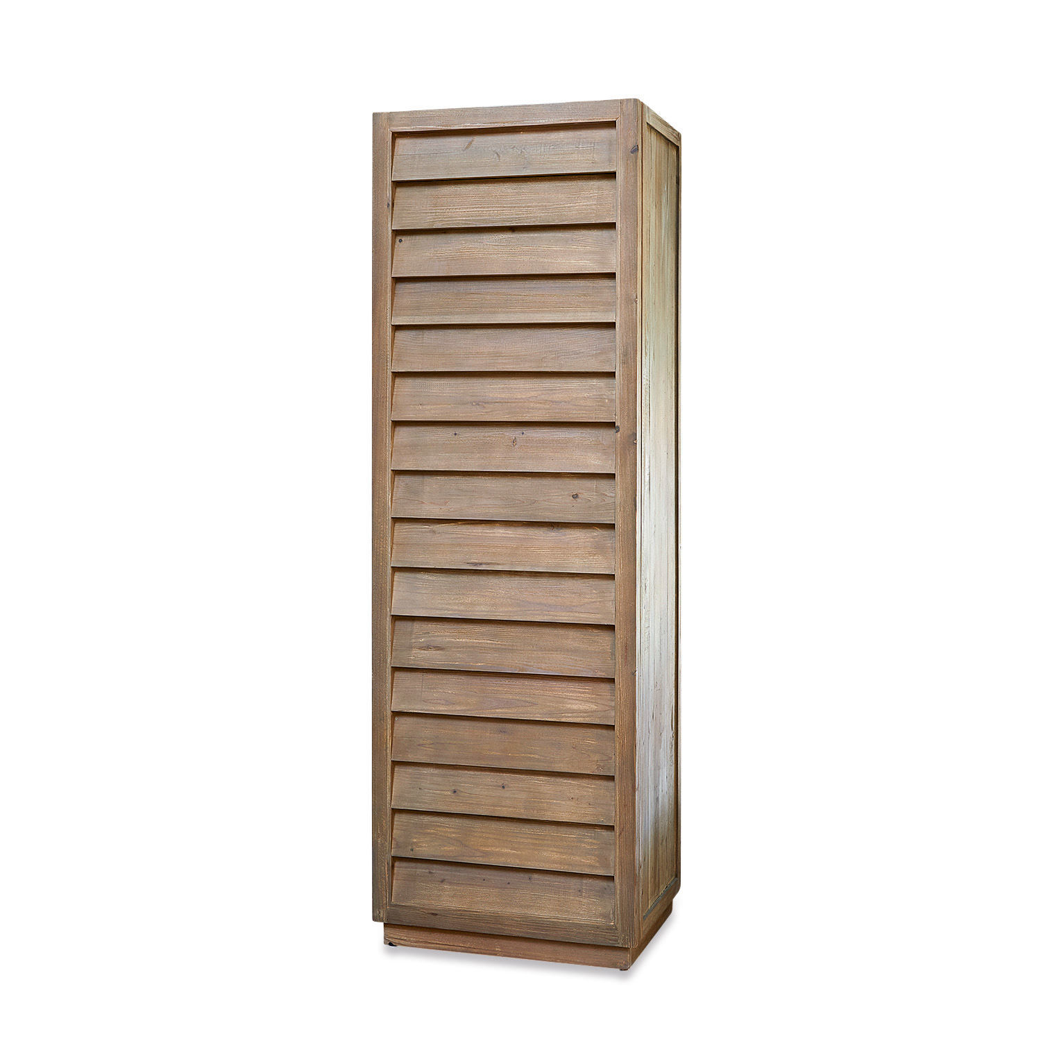 Kast Bordó Hoge kast van natuurlijk hout met horizontale latten, praktisch opbergmeubel