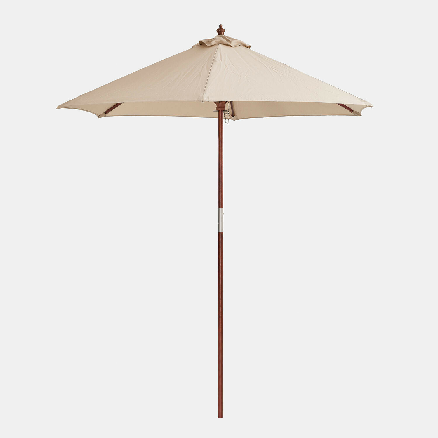 champagne Tuinparasol Enfield champagne kleur met houten stok, perfect voor terras en zonbescherming