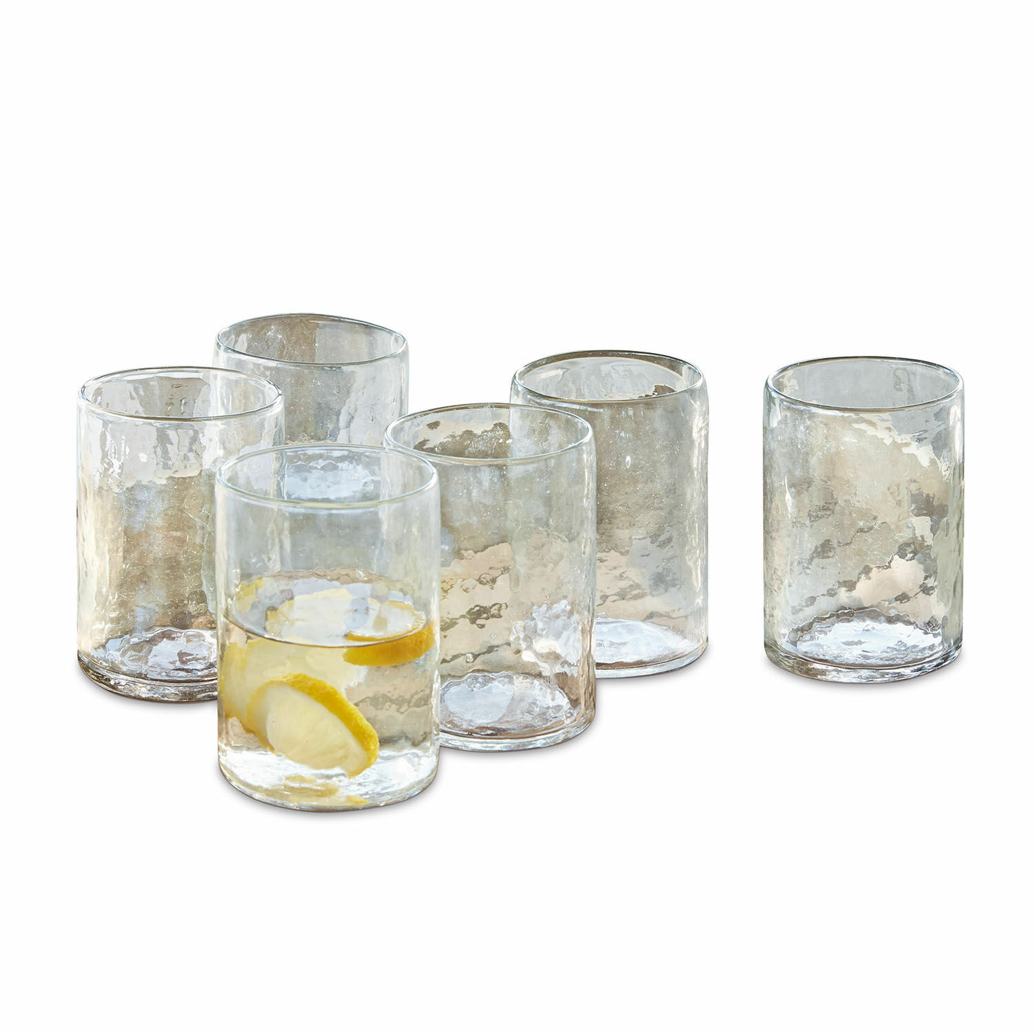 Glas set van 6 Clarksville Set van zes transparante glazen van gestructureerd glas, ideaal voor dranken.