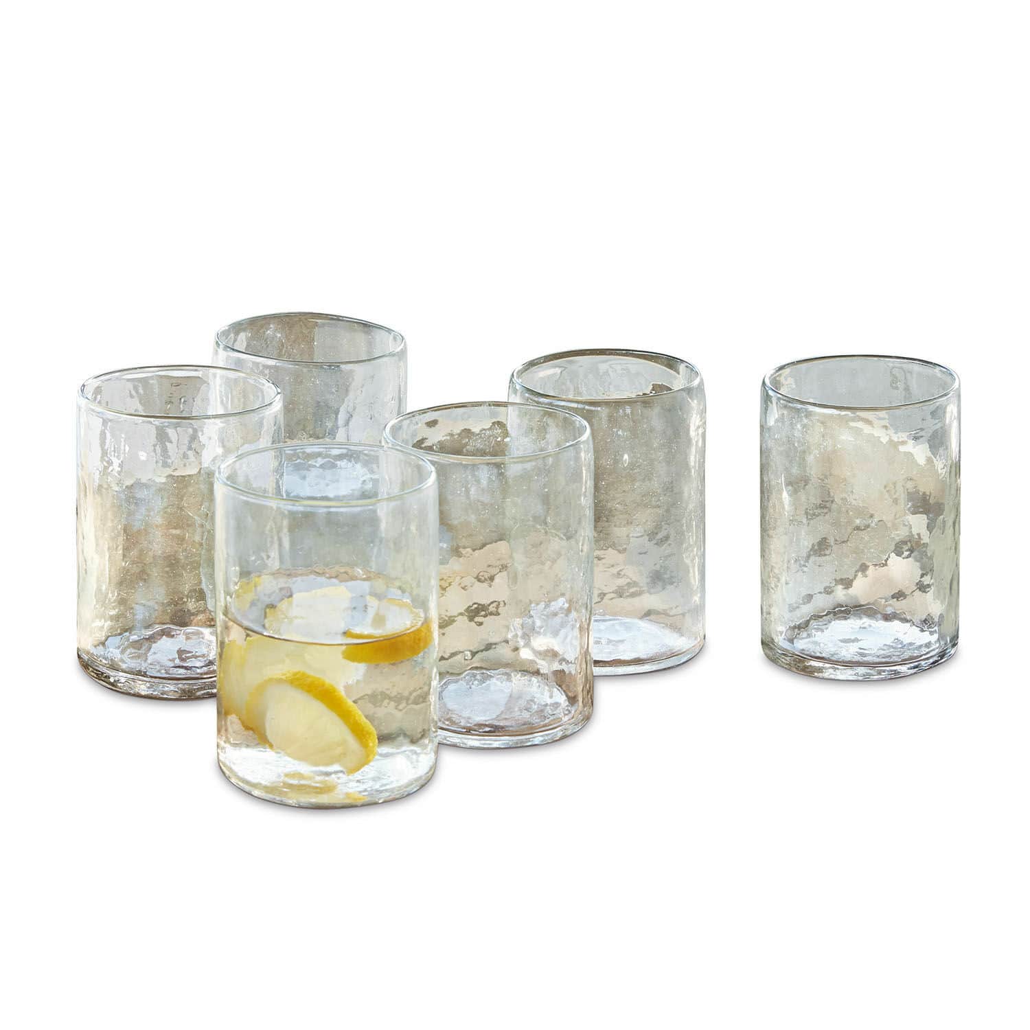 Glas set van 6 Clarksville Set van zes transparante glazen van gestructureerd glas, ideaal voor dranken.