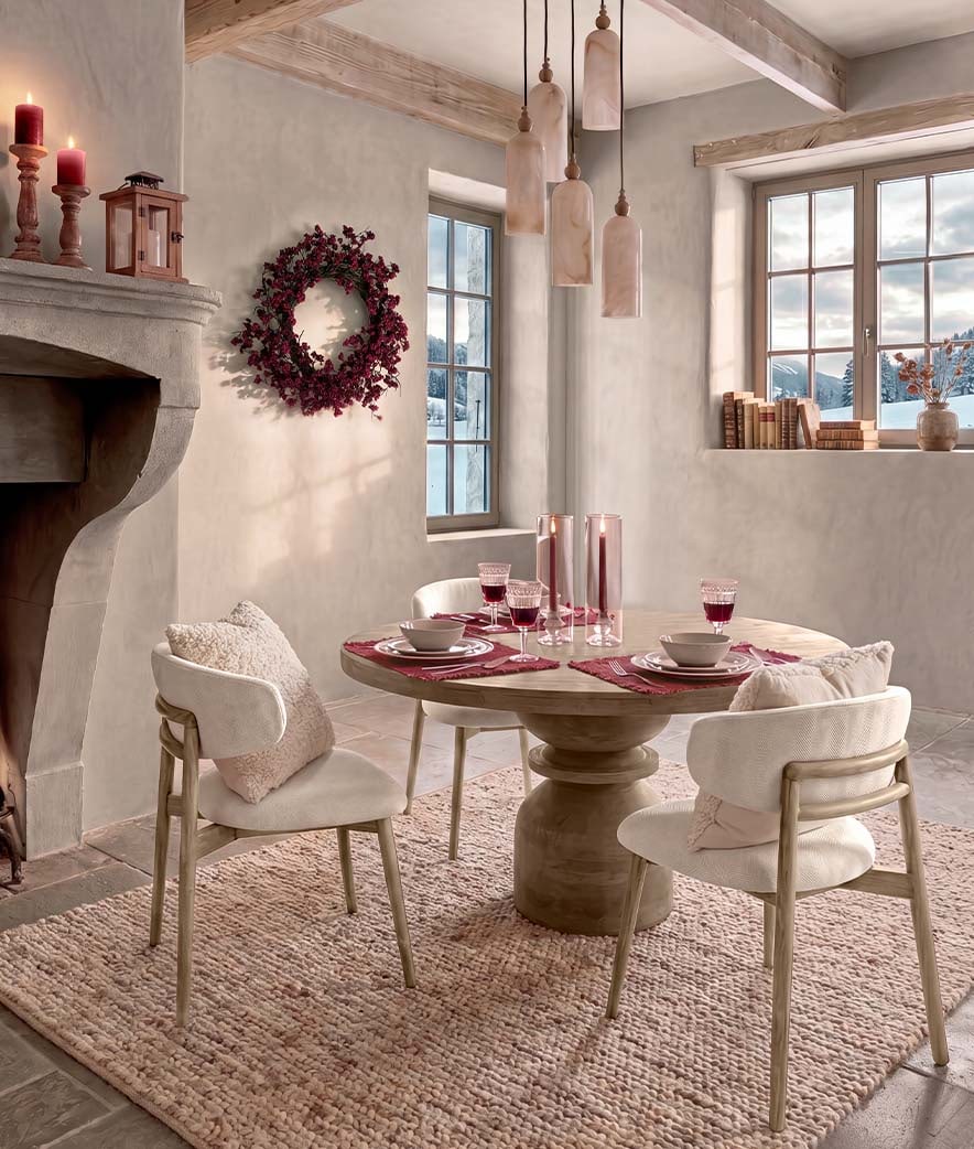 Winters dineren tussen zachte details