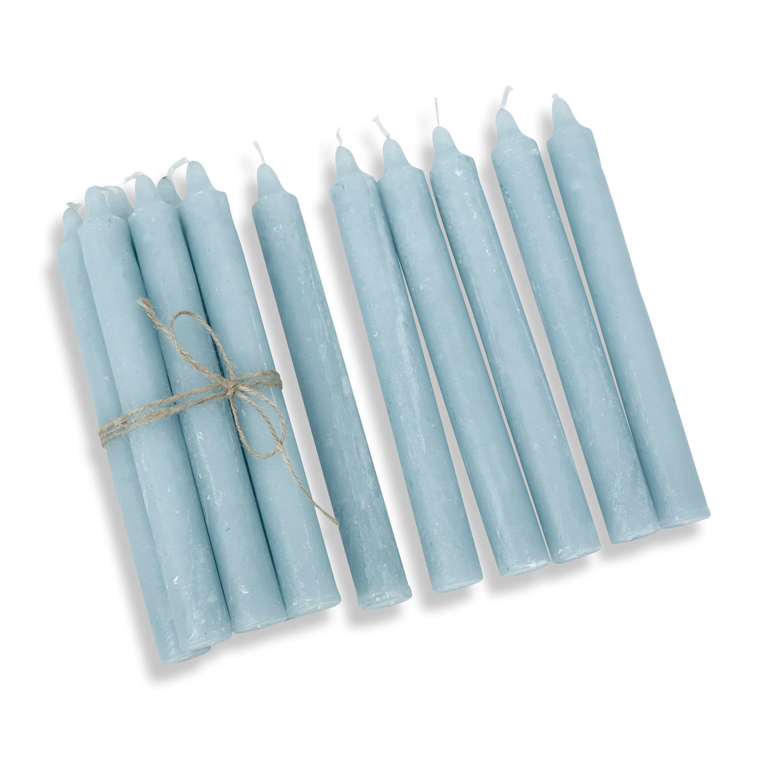 blauw Set van 12 blauwe Bauceau kaarsen van was, sfeervolle woondecoratie en verlichting
