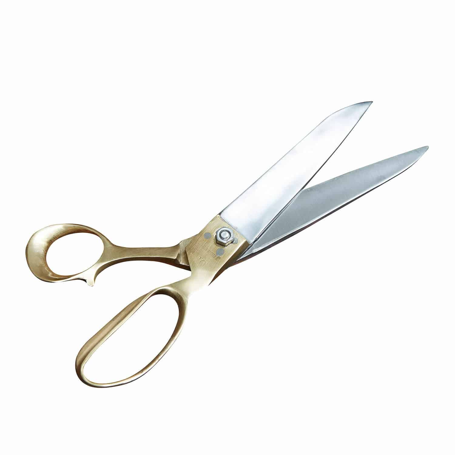 Schaar Leon Grote kleermakersschaar met stalen messen en messing handvat voor nauwkeurig knippen van stoffen