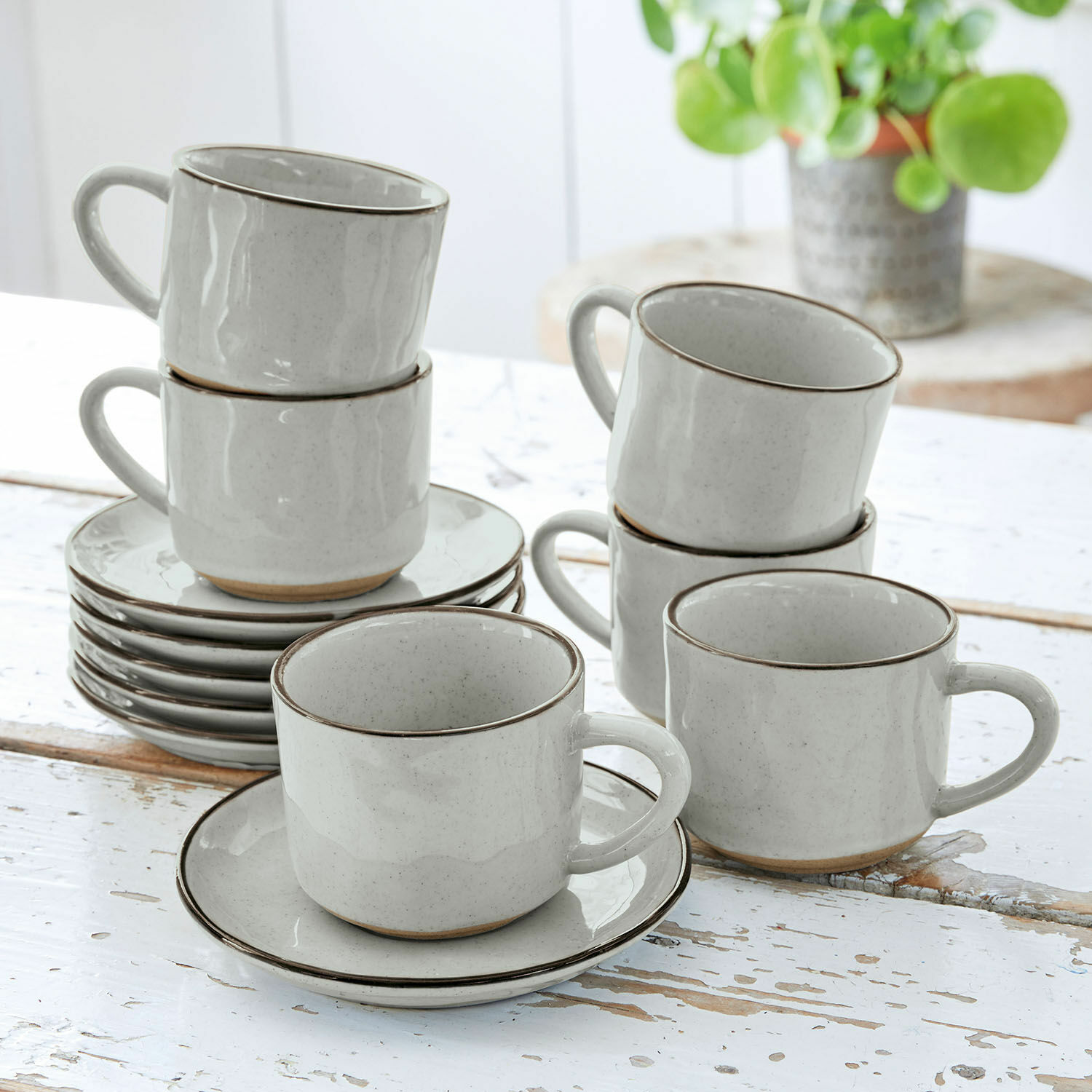 Espressokopje en schoteltje set van 6 Biarré