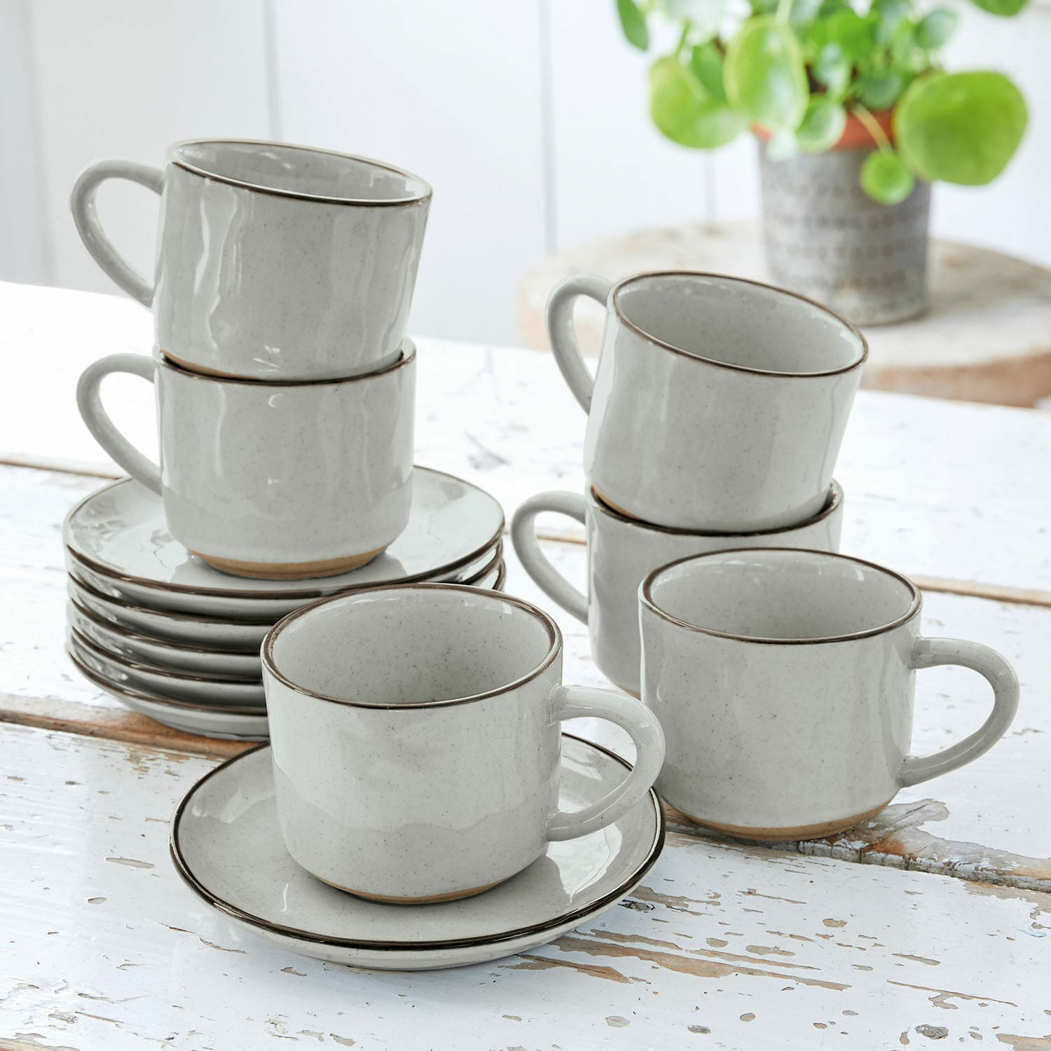 Espressokopje en schoteltje set van 6 Biarré